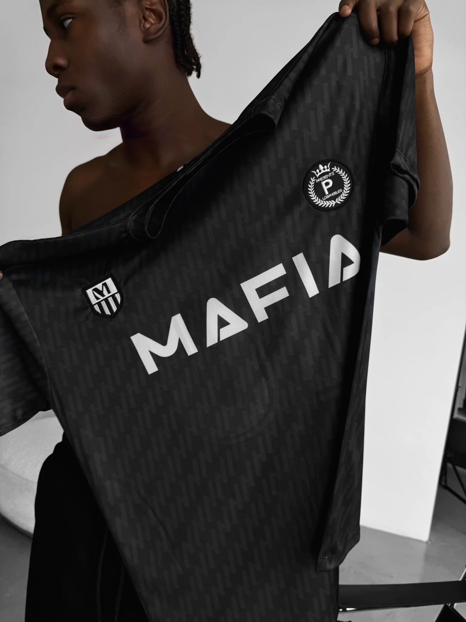 Oversize Mafia Trikot T-Shirt - Black - Image 3