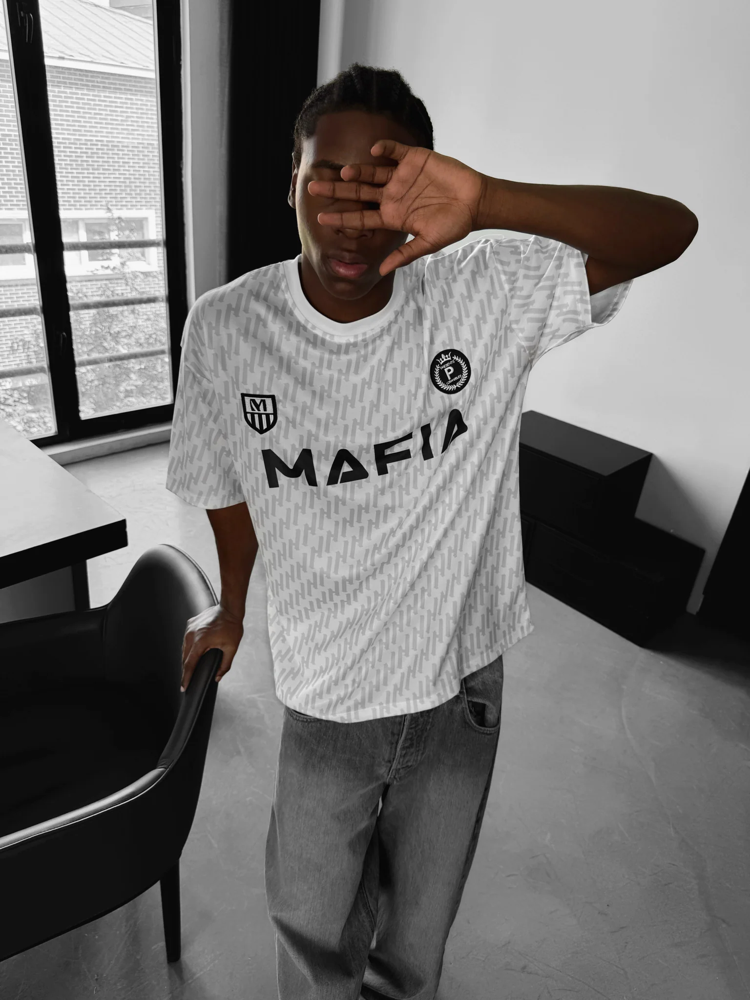 Oversize Mafia Trikot T-Shirt - White - Image 7