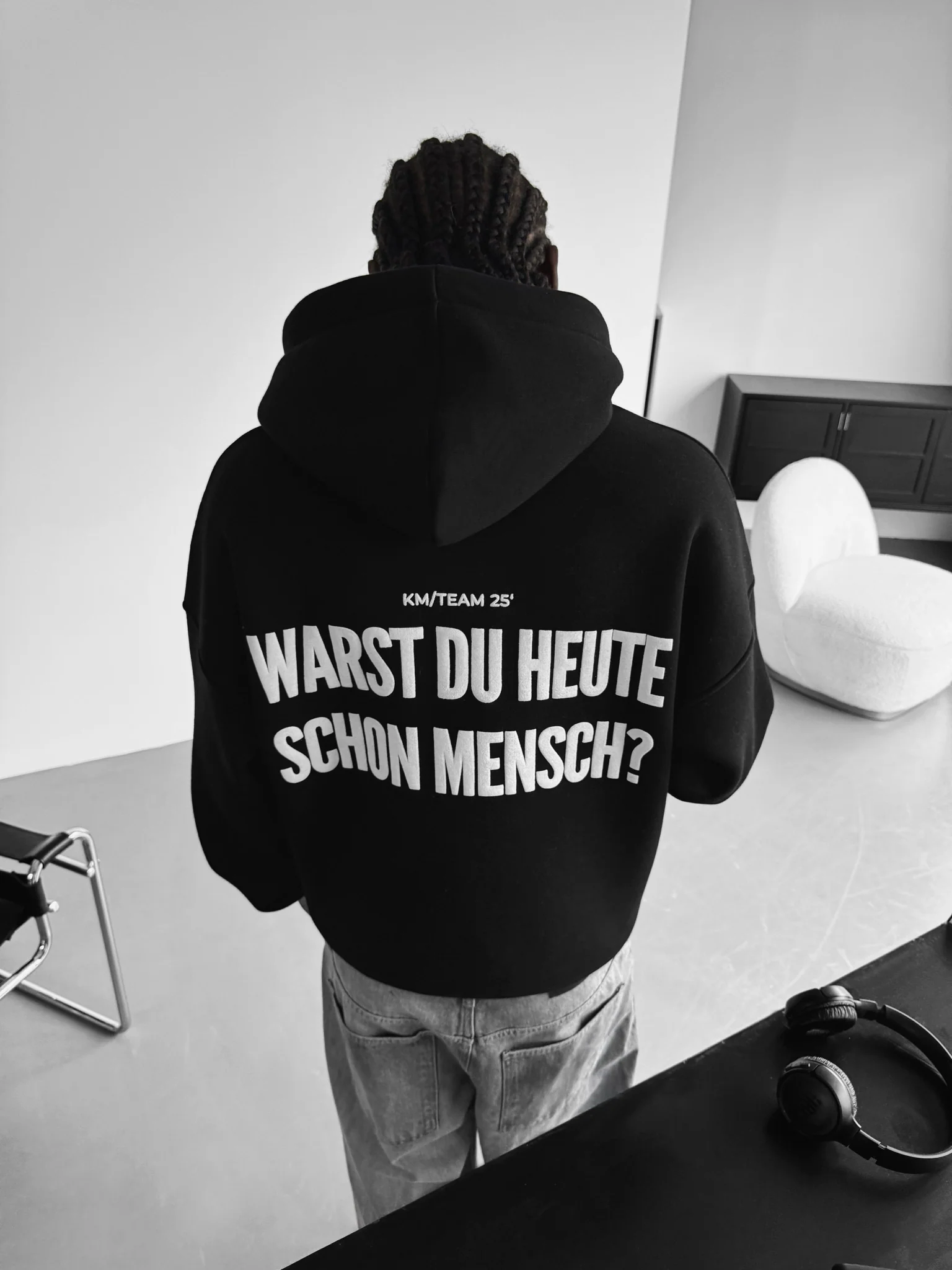 Oversize Mensch Hoodie - Black - Image 2
