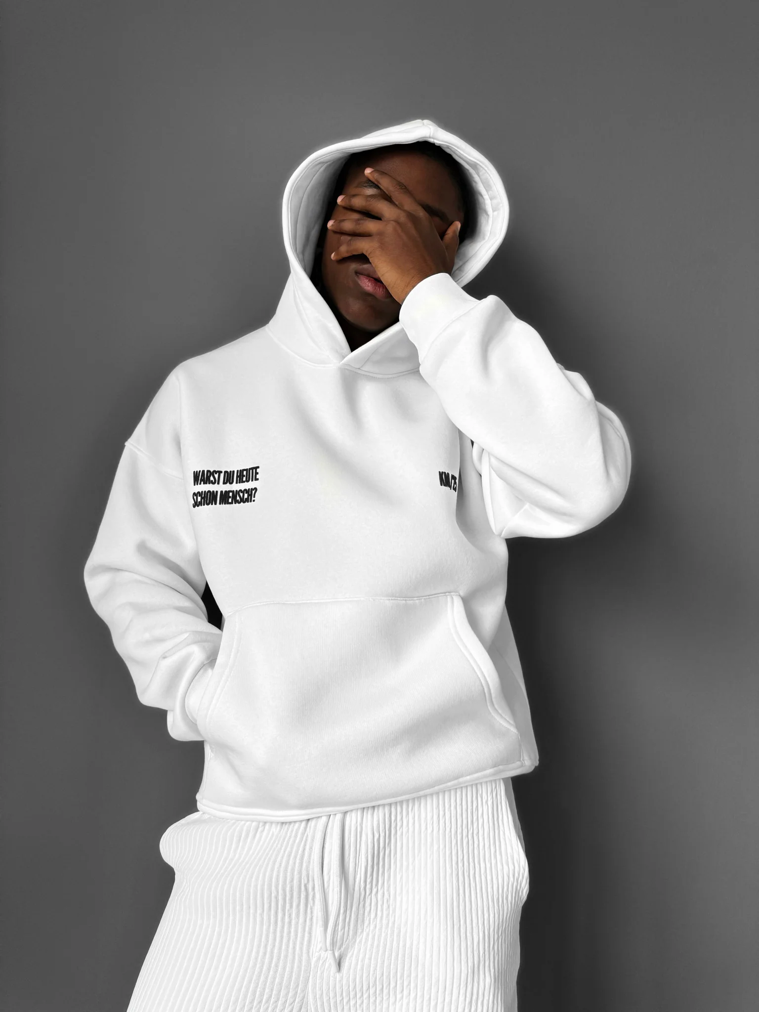Oversize Mensch Hoodie - White - Image 2
