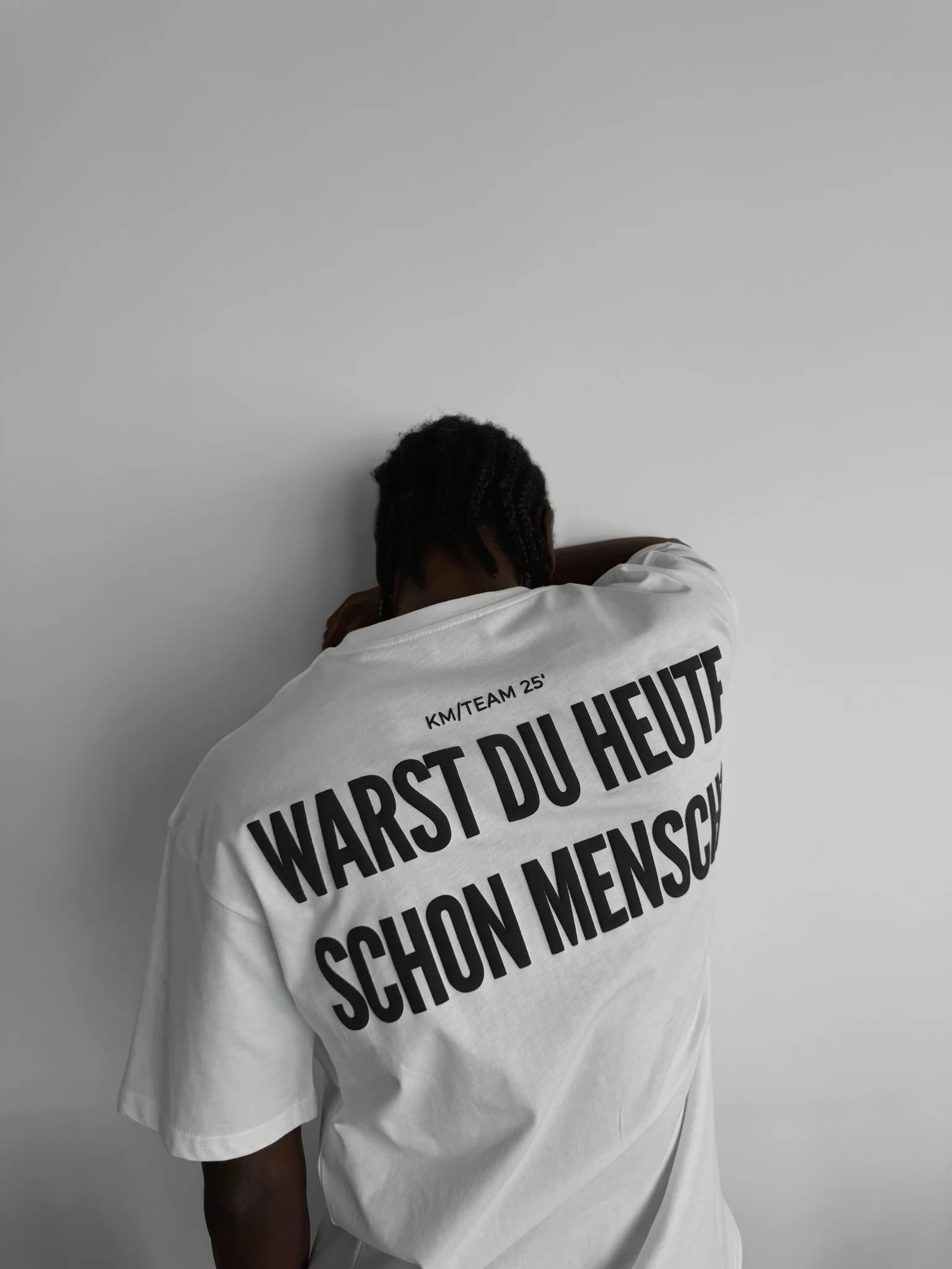 Oversize 'Mensch' T-Shirt - Ecru - Image 4