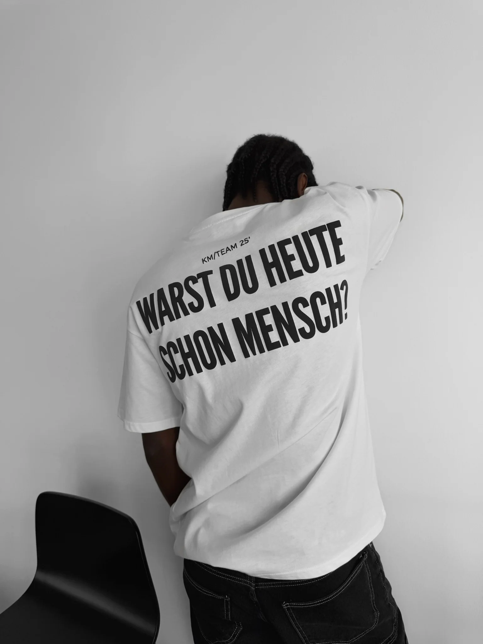 Oversize 'Mensch' T-Shirt - Ecru - Image 5