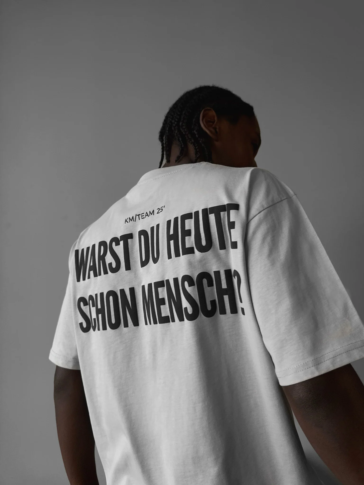 Oversize 'Mensch' T-Shirt - Grey