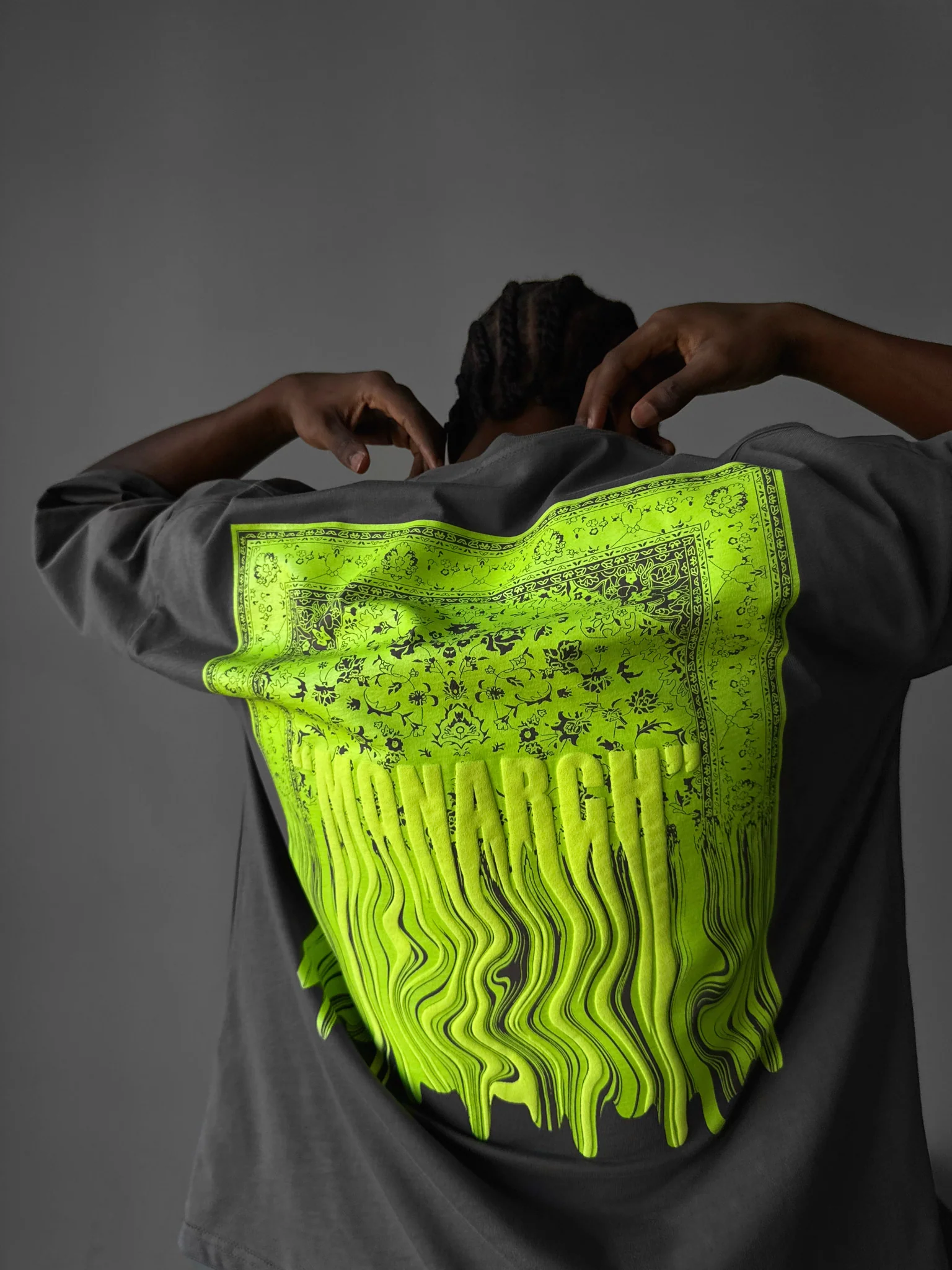 Oversize "Monarch" T-Shirt - Anthracite and Neon