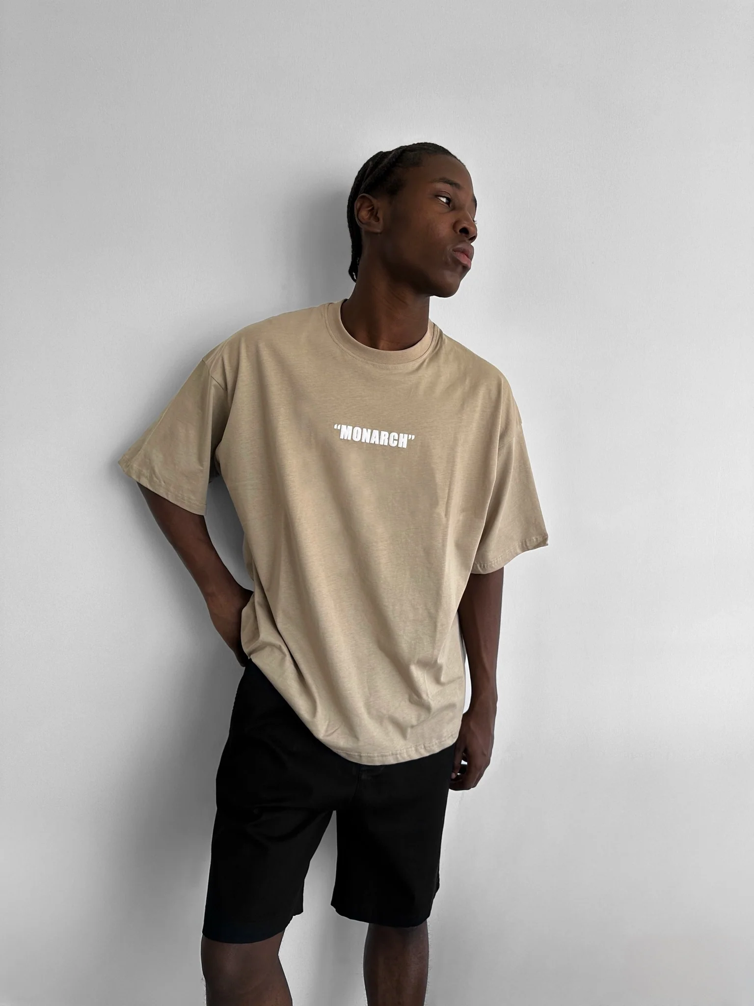 Oversize "Monarch" T-Shirt - Beige - Image 4