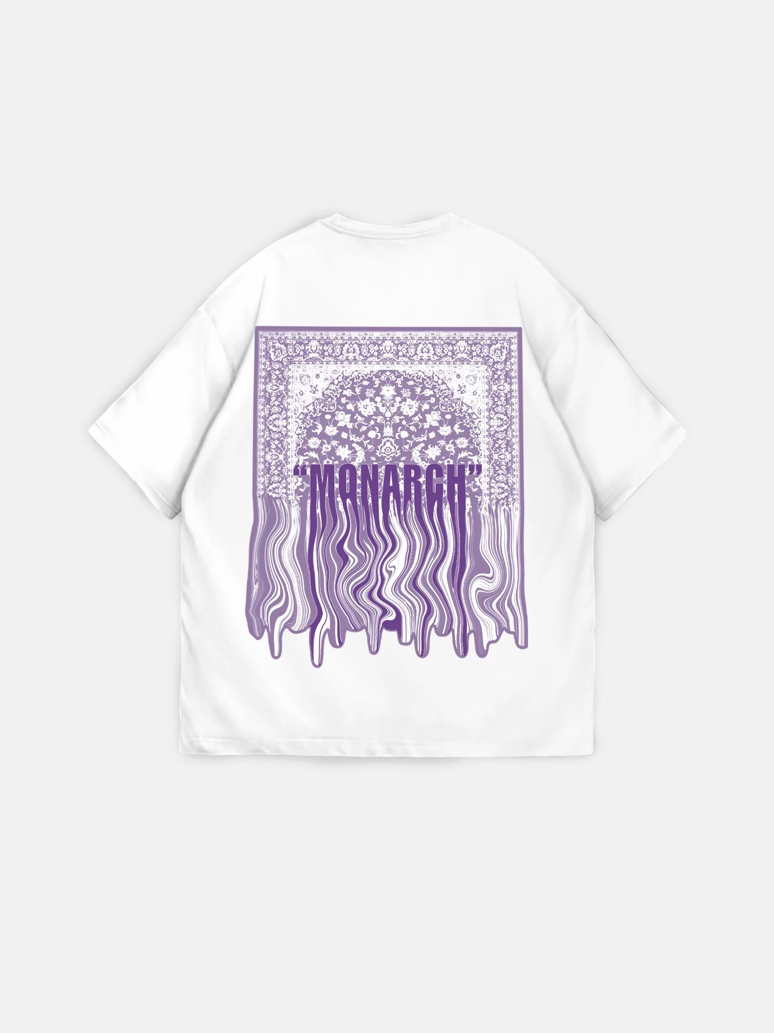 Oversize "Monarch" T-Shirt - Ecru and Lila - Image 2