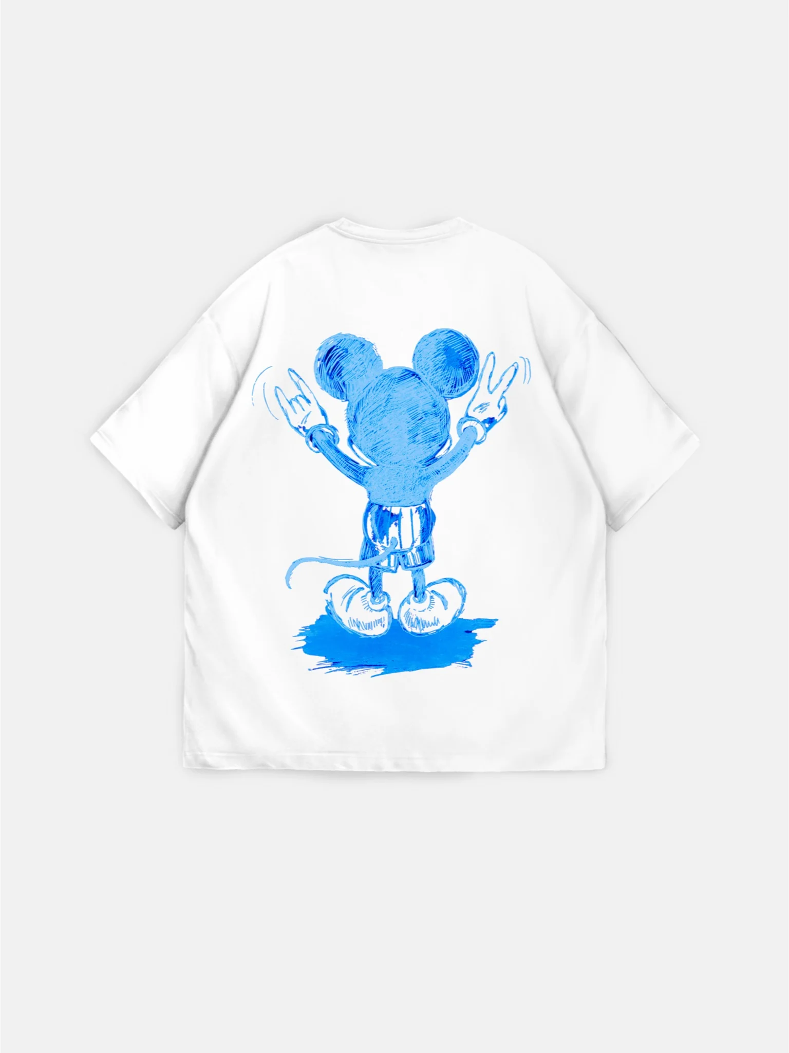 Oversize Mouse T-shirt - White and Blue - Image 4