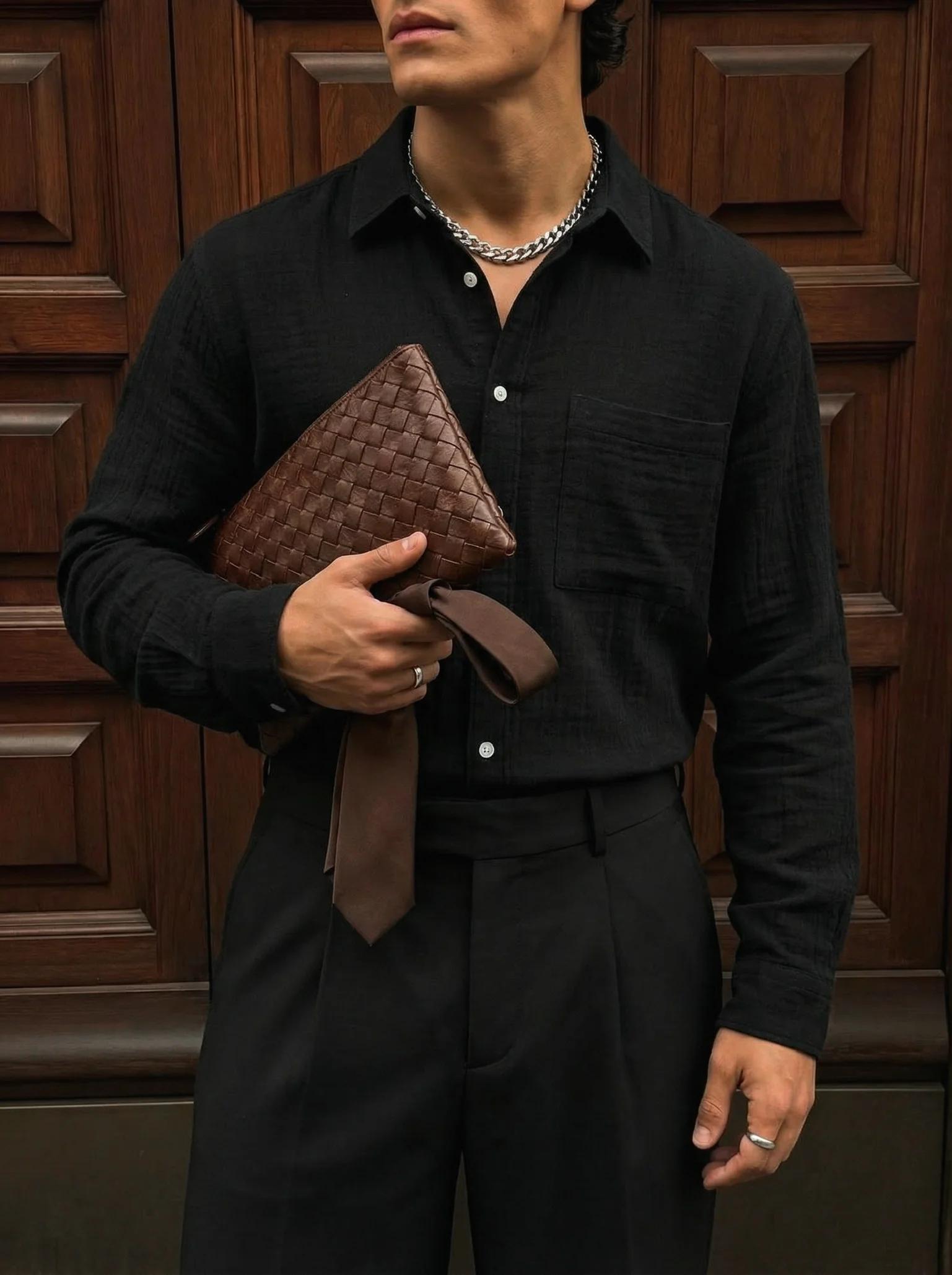 Oversize Muslin Shirt - Black