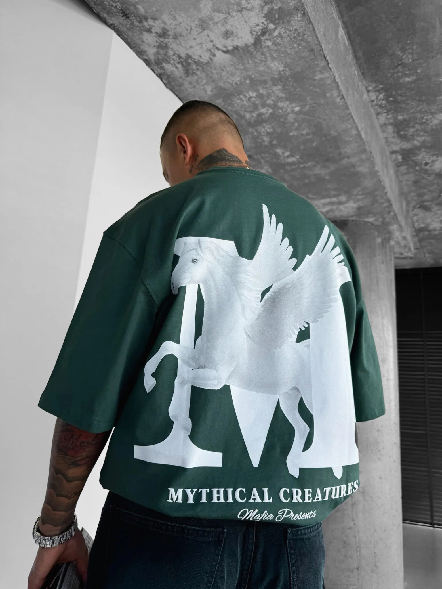 Oversize Mythical Creatures T-shirt - Petrol - Image 2