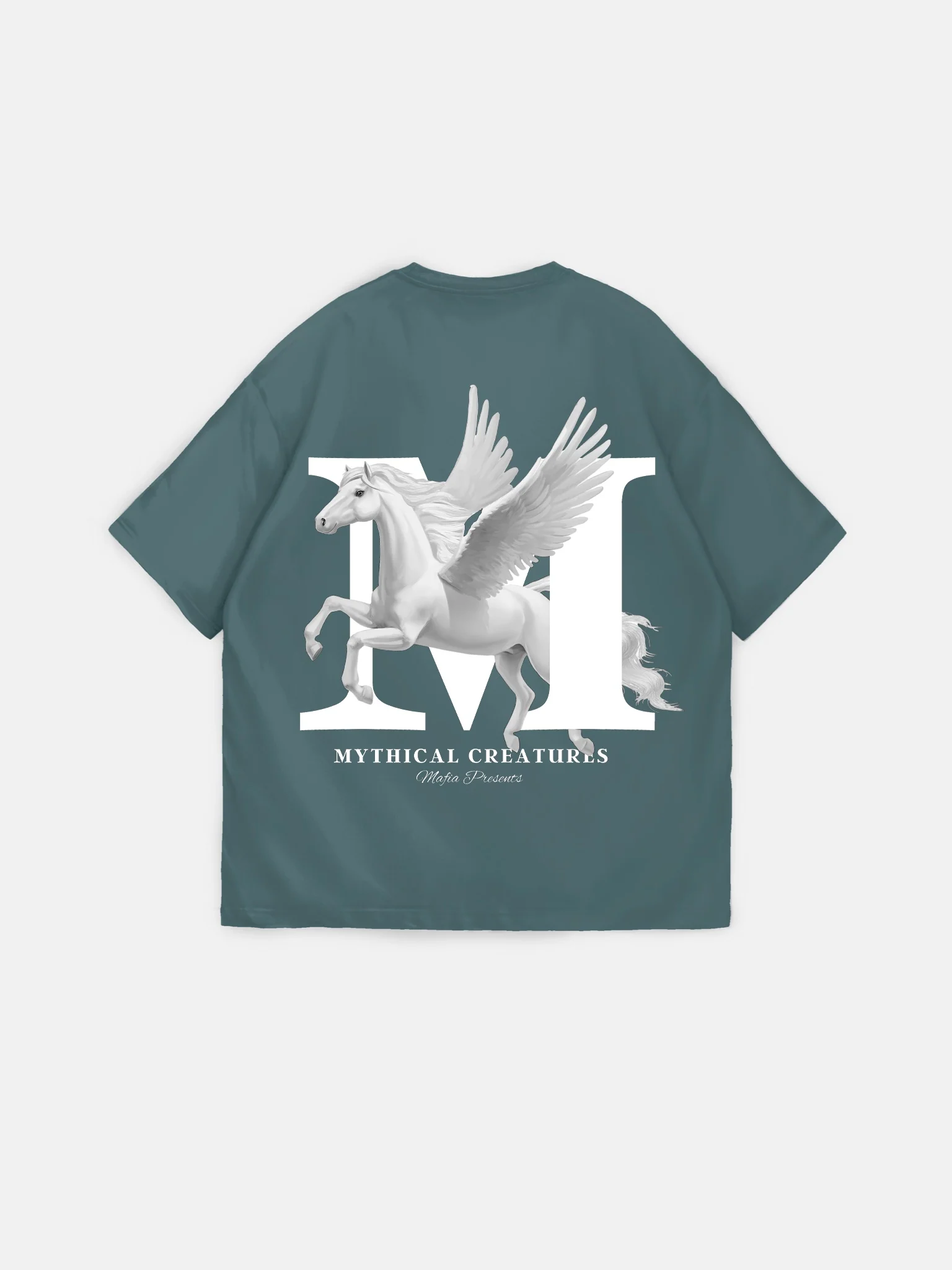 Oversize Mythical Creatures T-shirt - Petrol - Image 6
