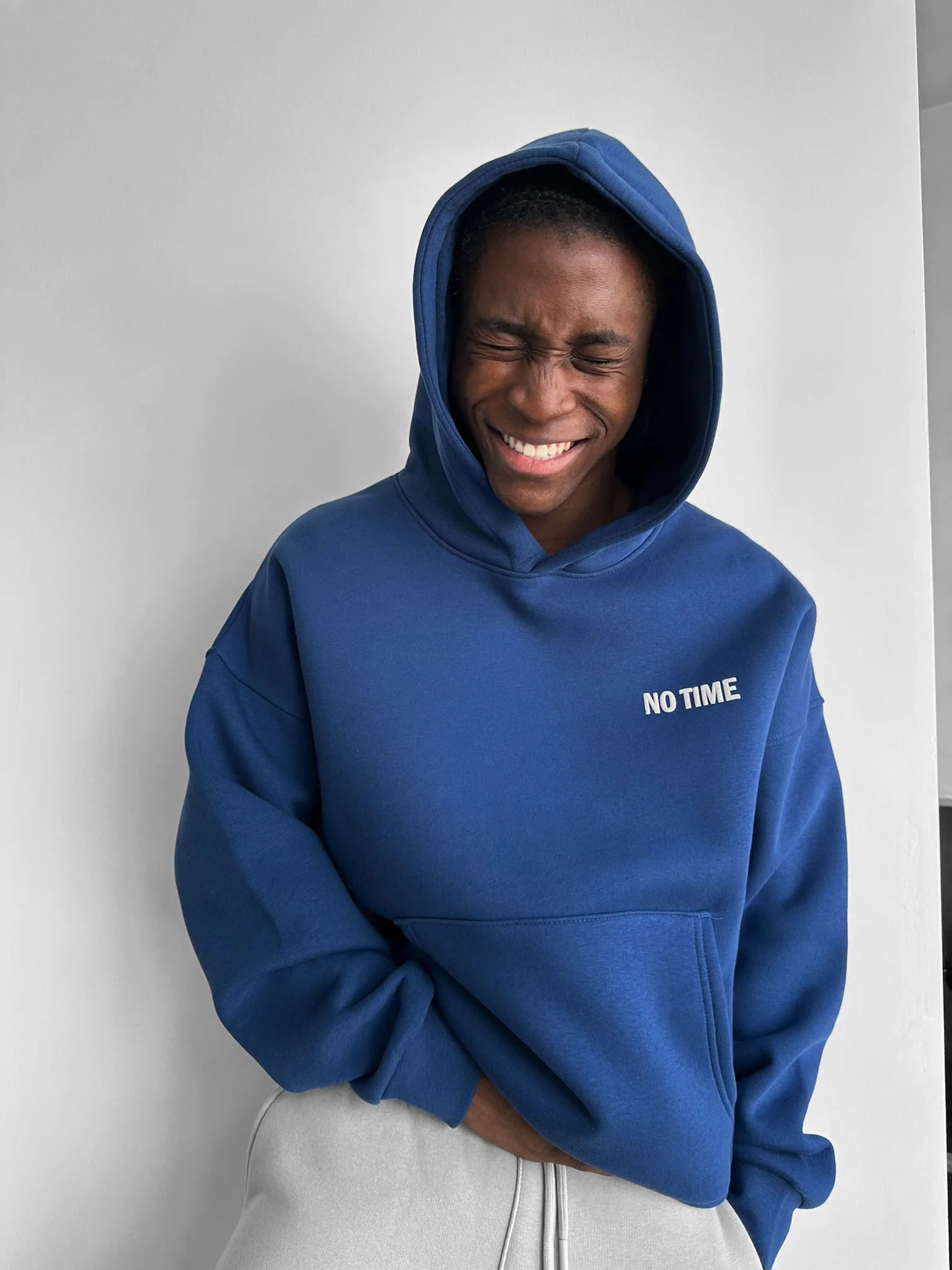 Oversize “No Time for Nonsense” Hoodie - Navy Peony - Image 7