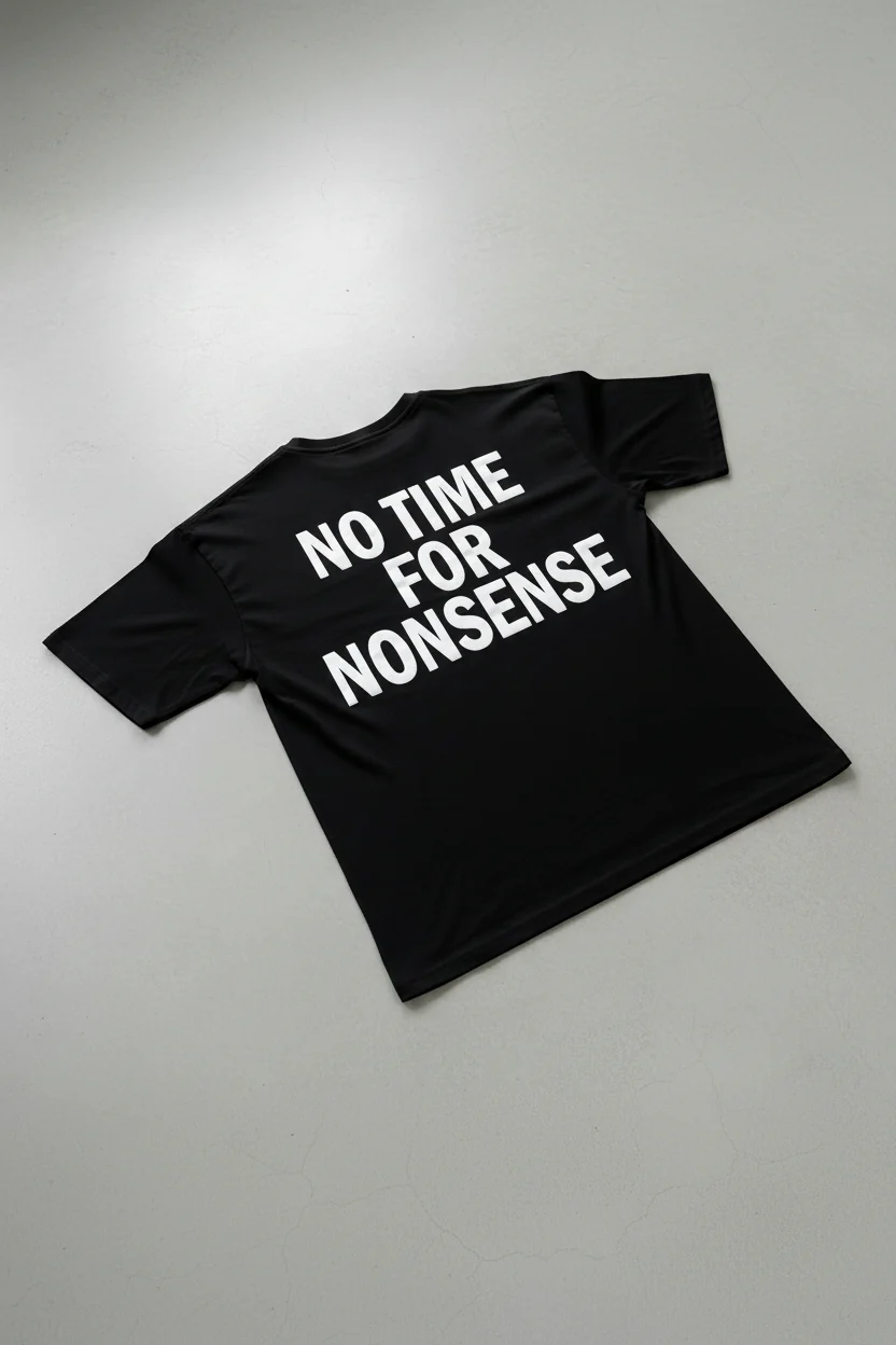 Oversize Nonsense T-shirt - Black and White