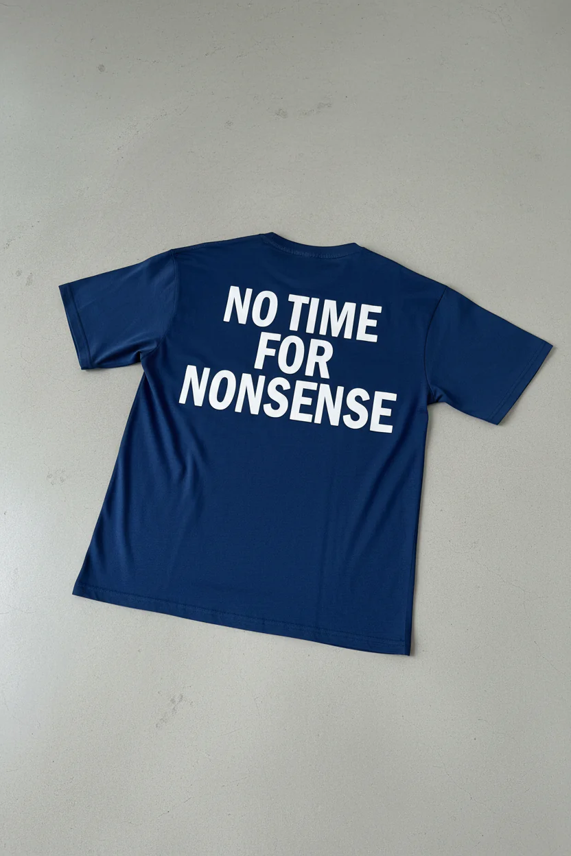 Oversize Nonsense T-shirt - Navy Peony