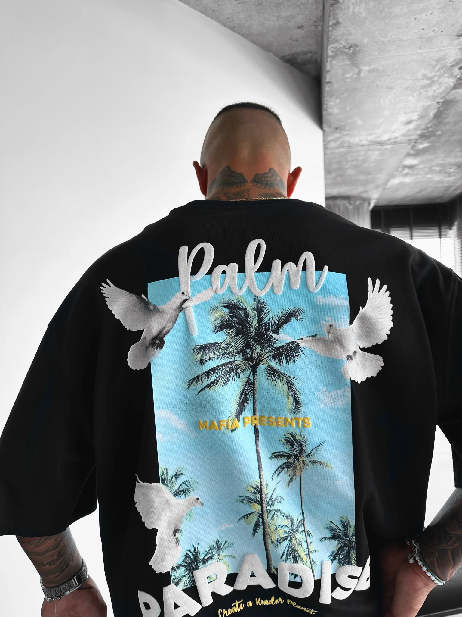 Oversize Palm Paradise T-shirt - Black