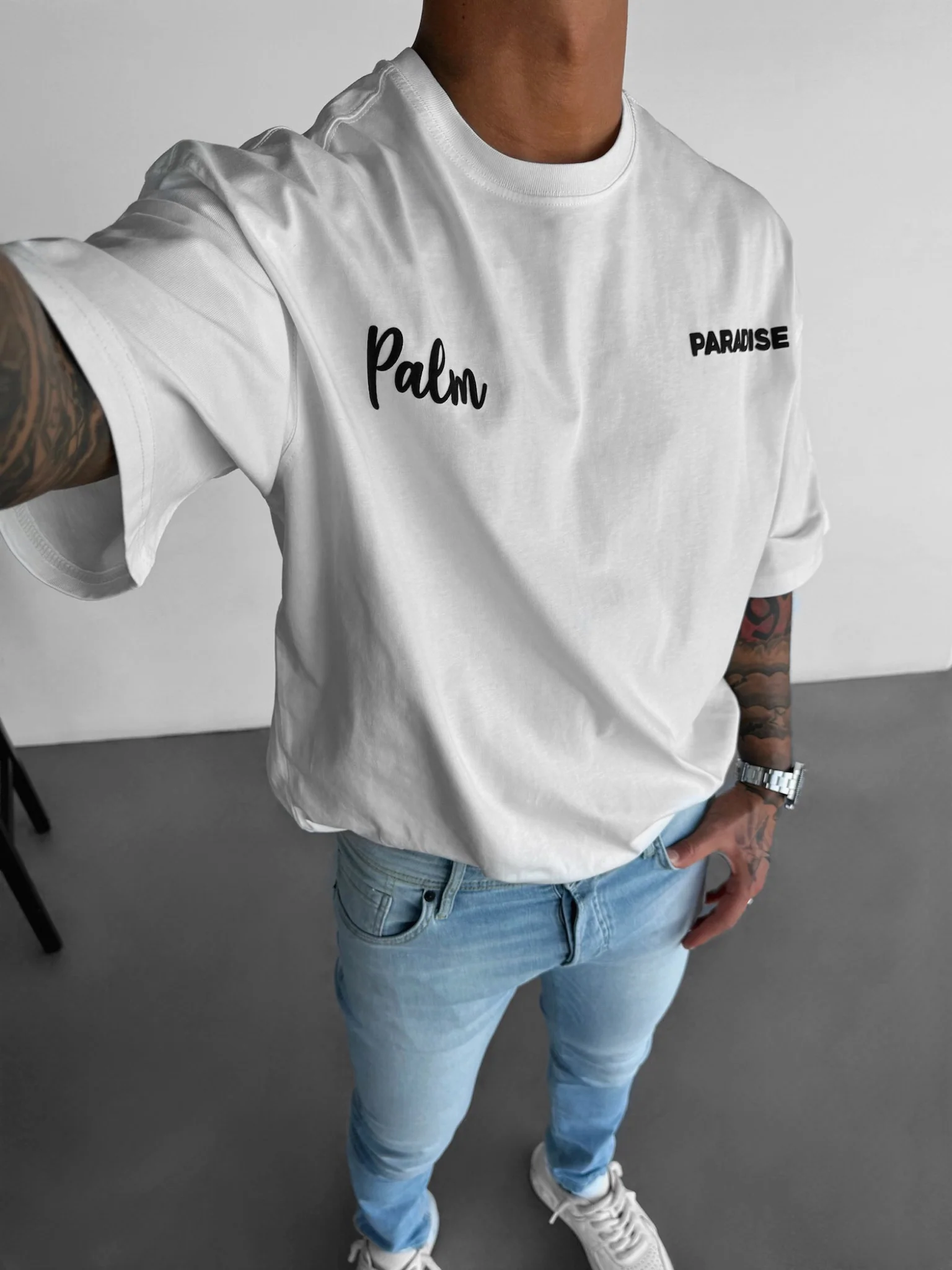 Oversize Palm Paradise T-shirt - Ecru - Image 2