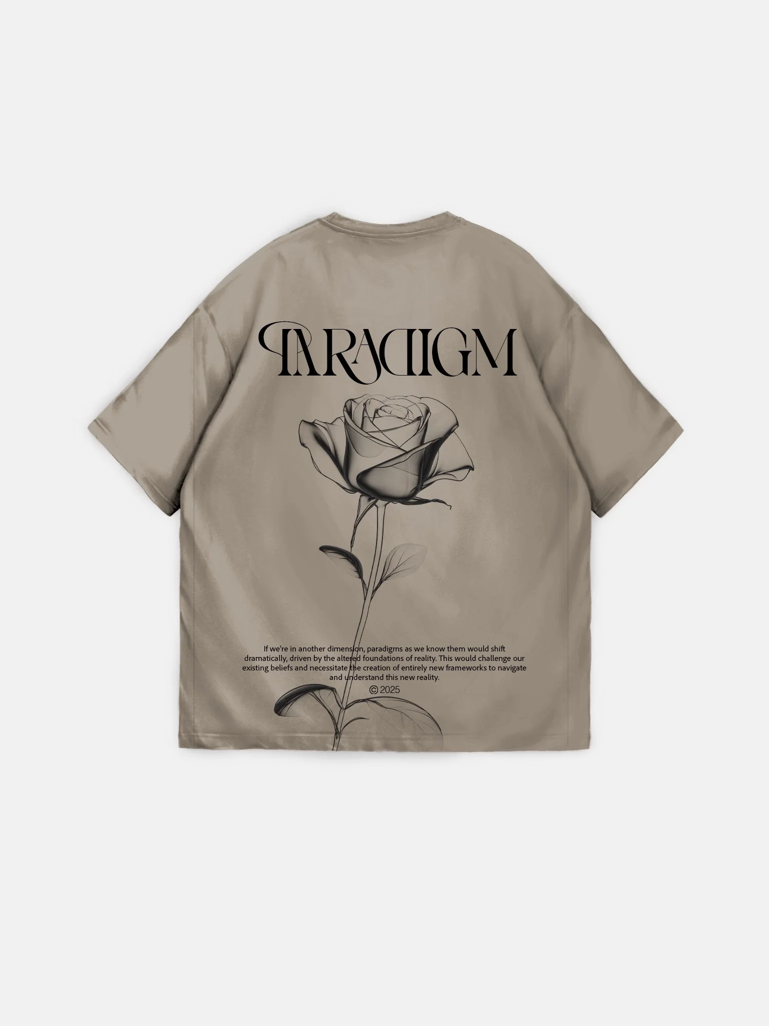 Oversize Paradigm T-Shirt - Beige - Image 5