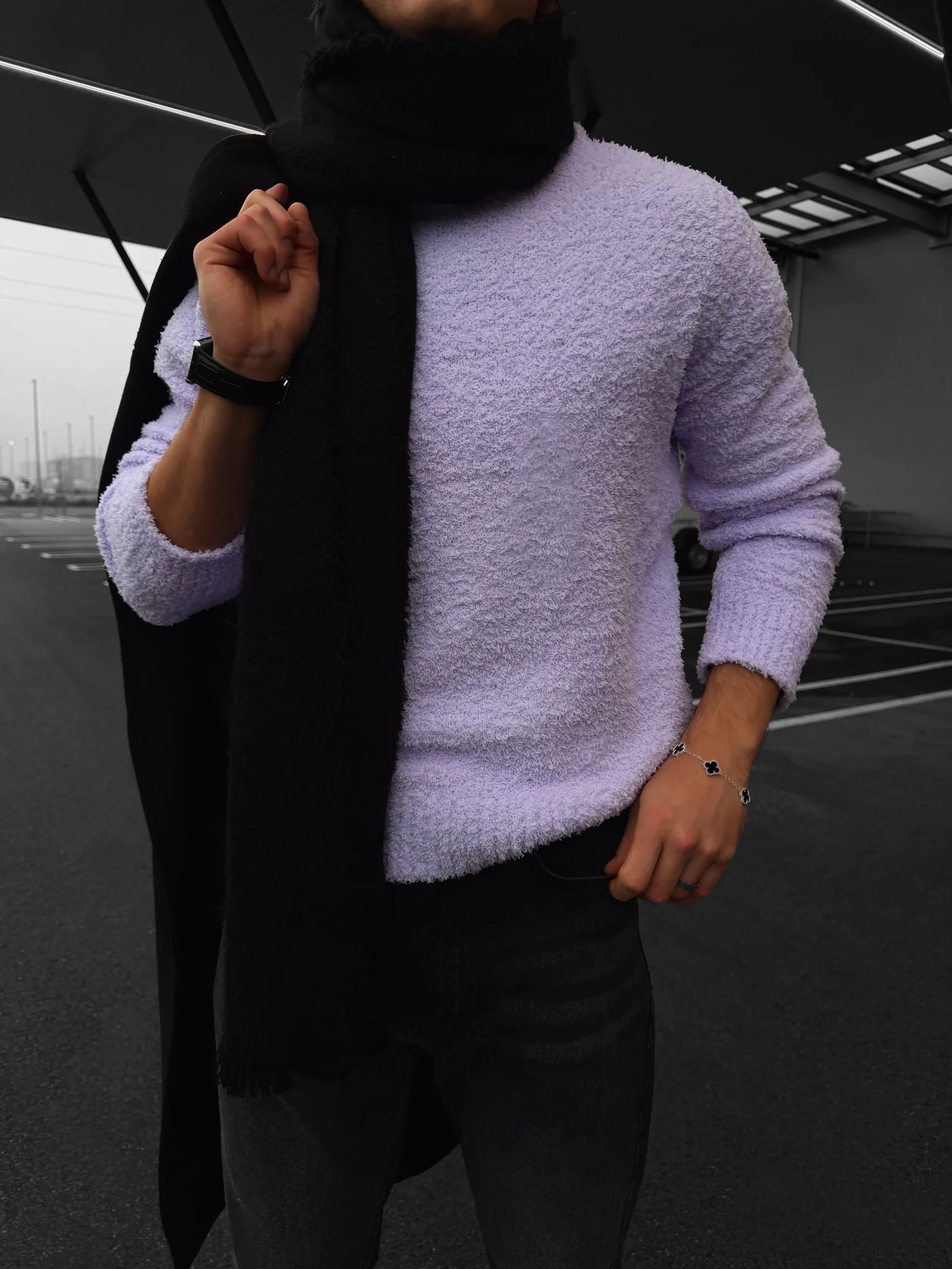 Oversize Plush Pullover - Lilac Whisper
