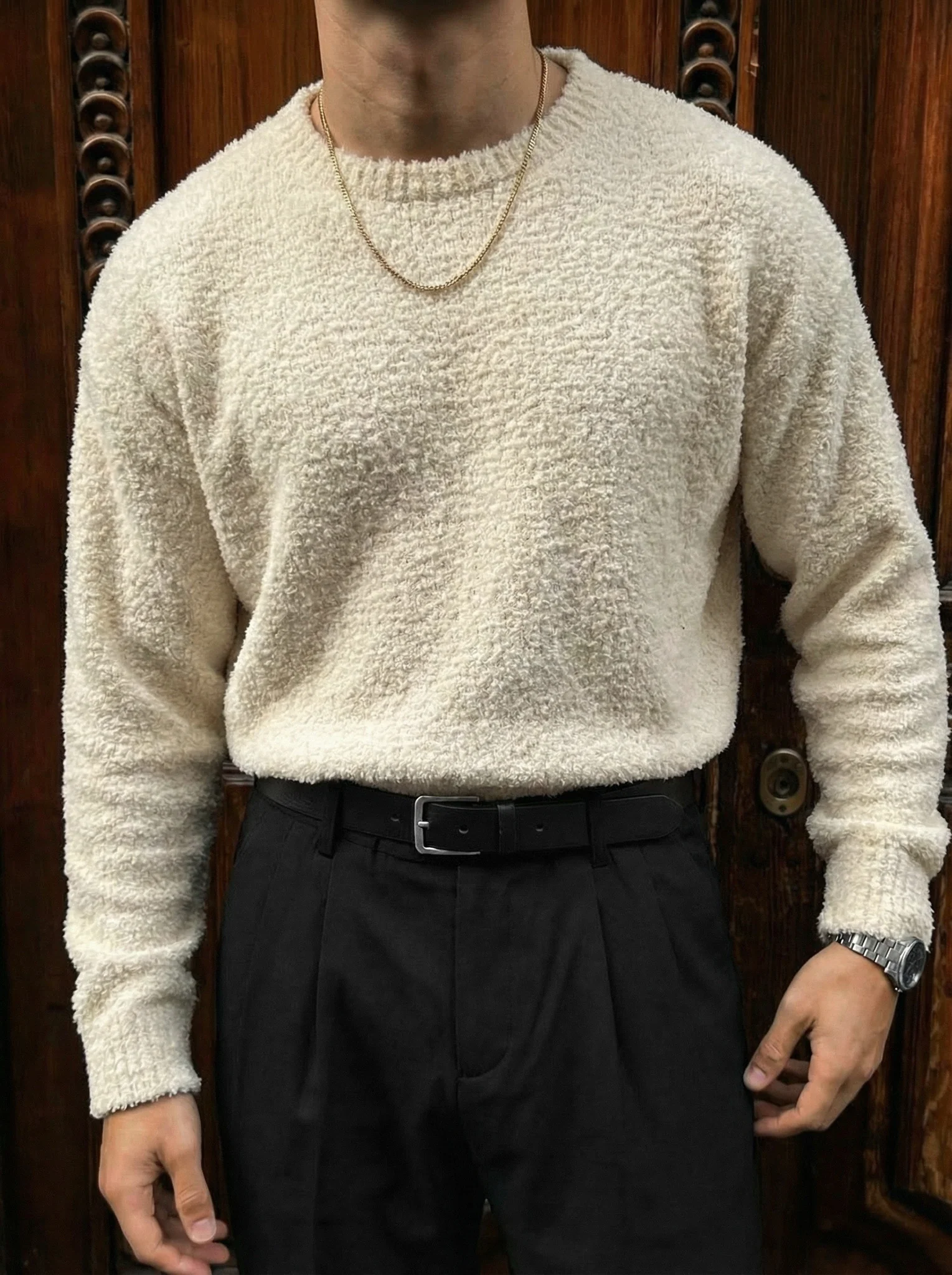 Oversize Plush Pullover - Pure Cremé