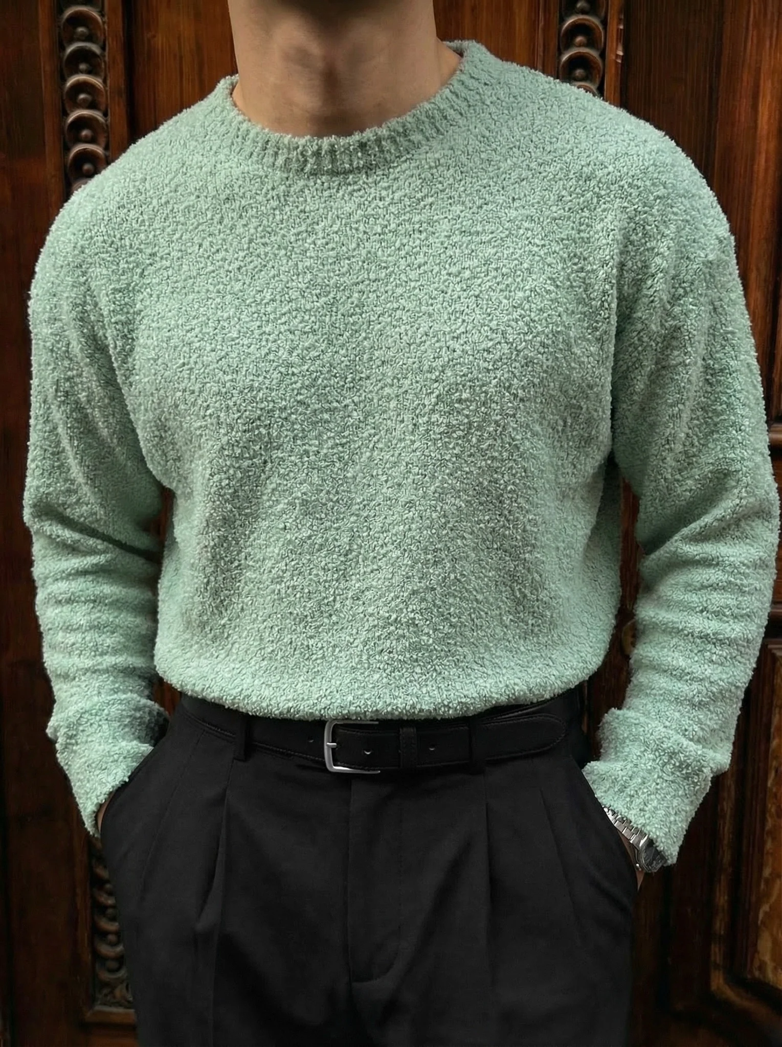 Oversize Plush Pullover - Starlight Blue