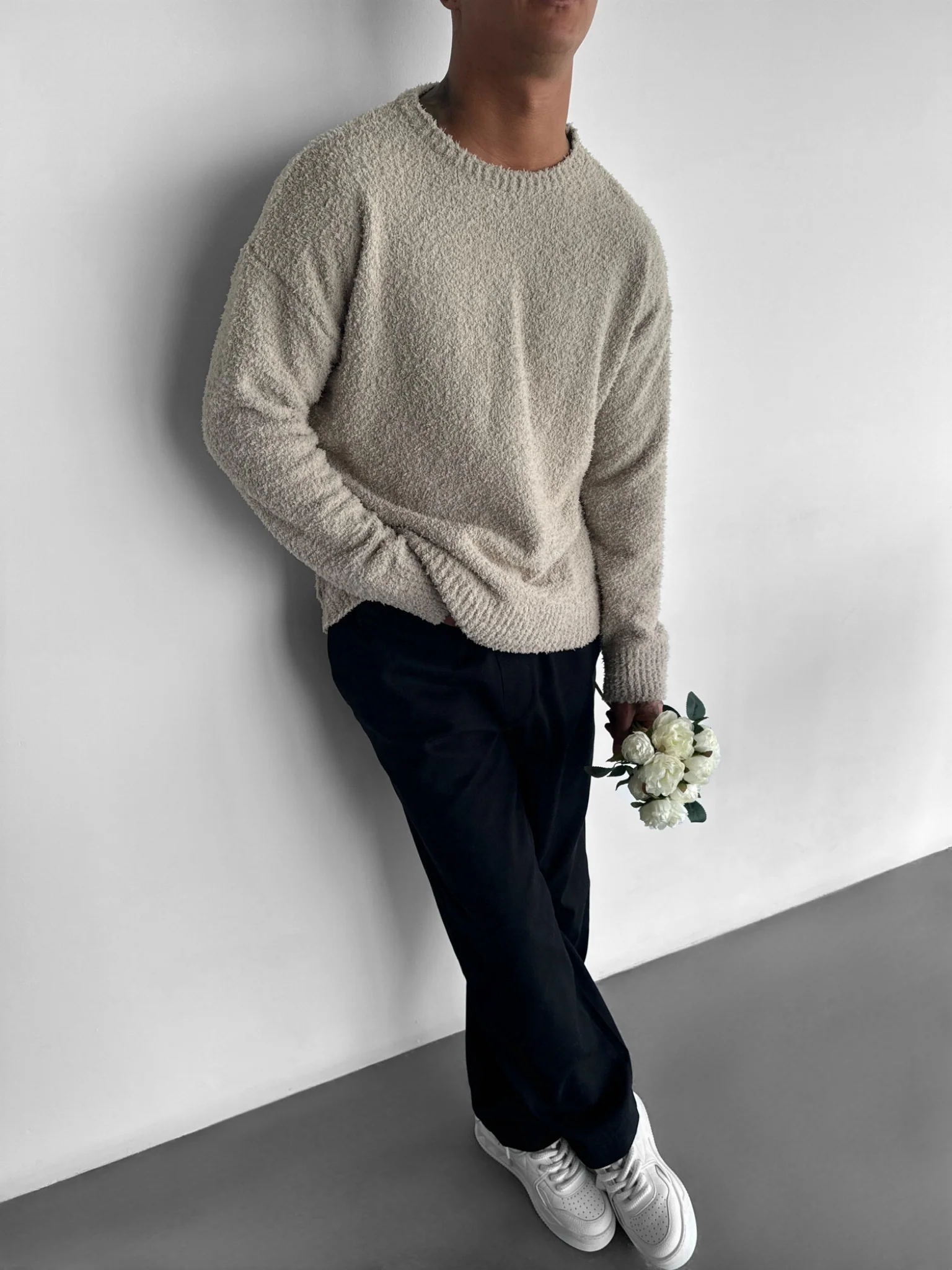 Oversize Plush Pullover - Stone Mocha - Image 3