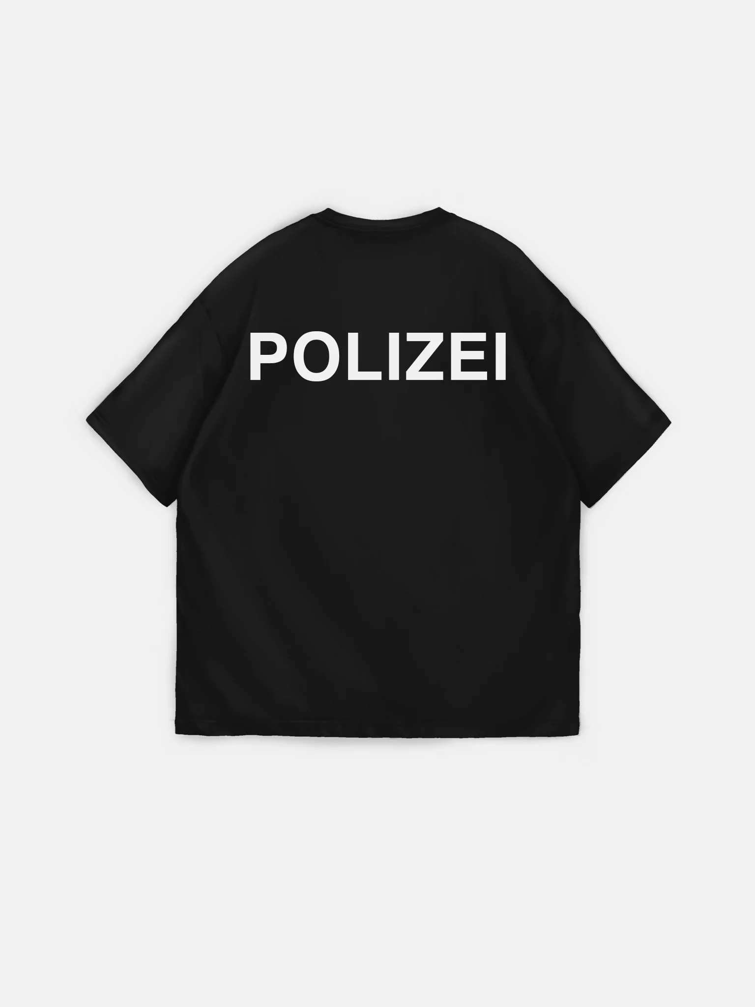 Oversize Polizei T-shirt - Black - Image 7