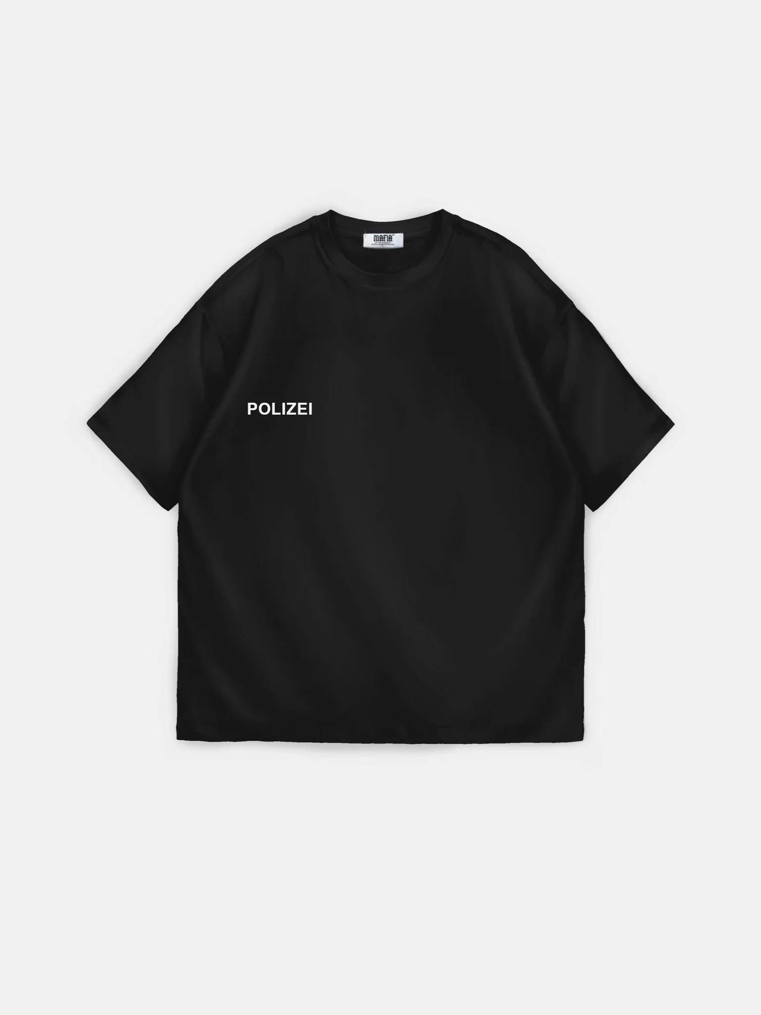 Oversize Polizei T-shirt - Black - Image 8