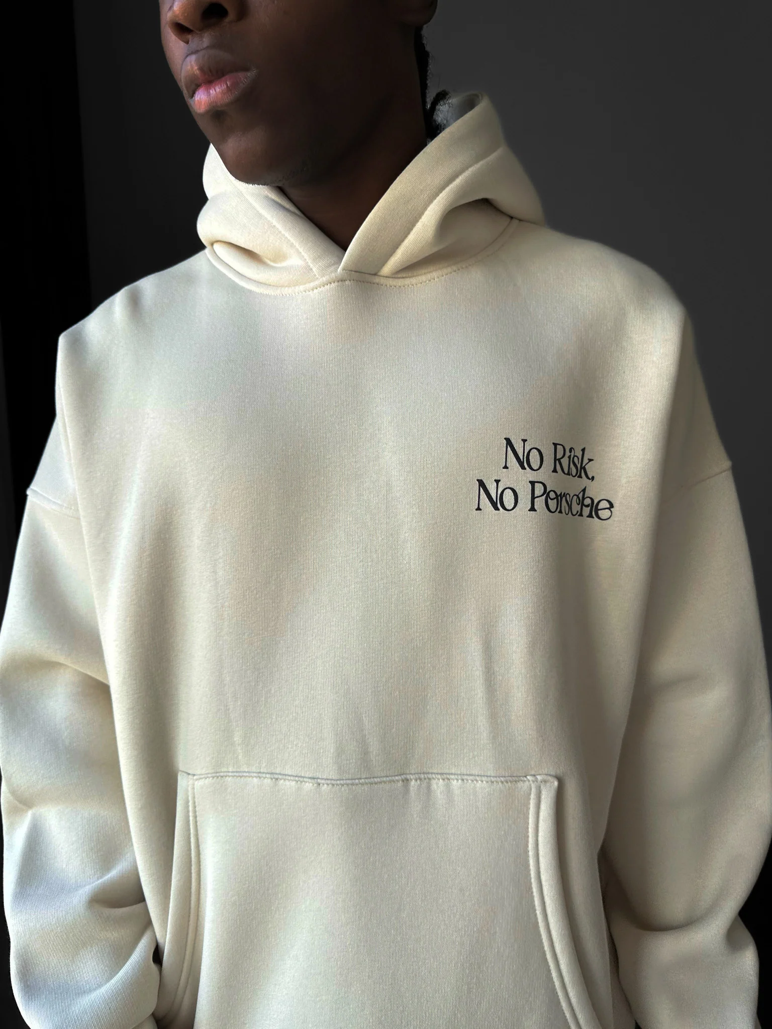 Oversize Porsche Hoodie - Beige - Image 3
