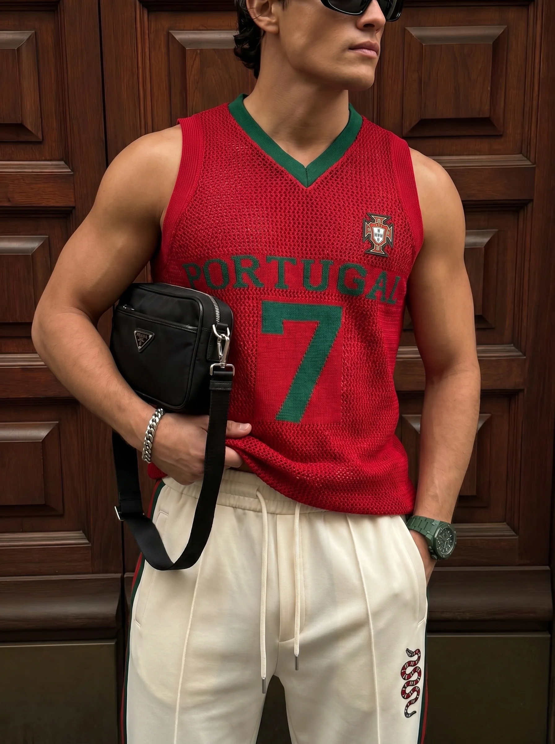 Oversize Portugal Knit Tanktop - Red - Image 3