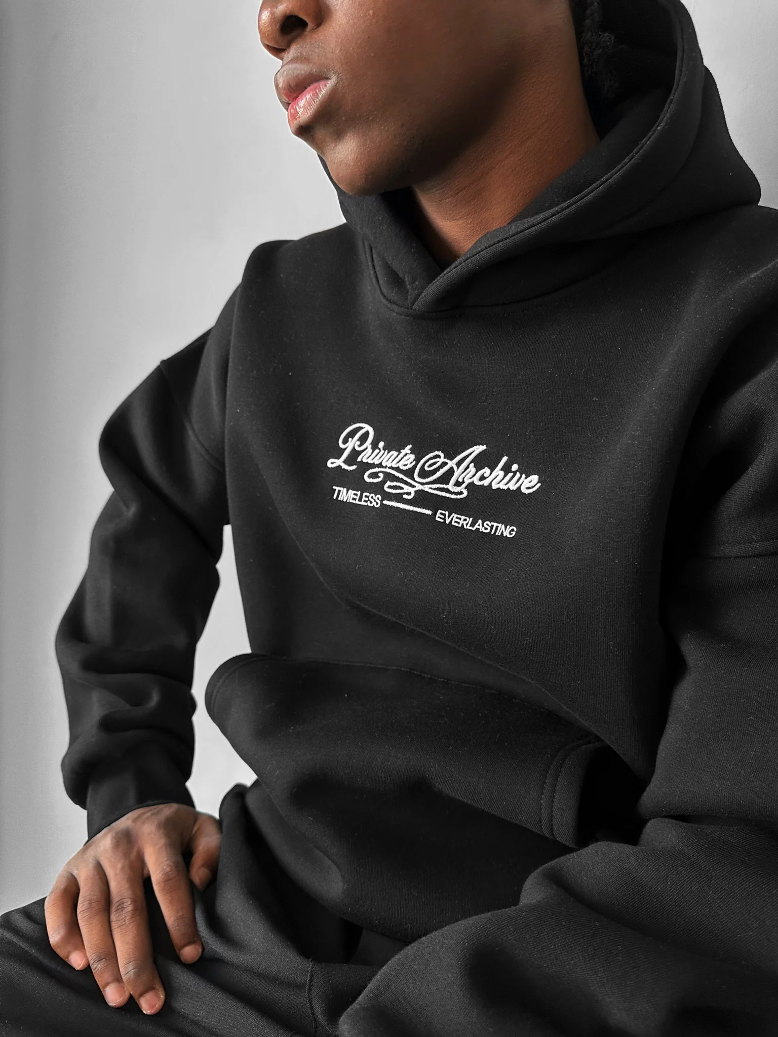 Oversize Private Archive Hoodie - Black - Image 5