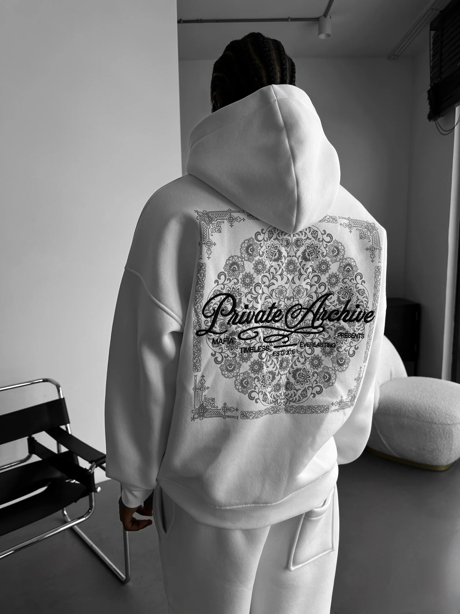 Oversize Private Archive Hoodie - Ecru - Image 3