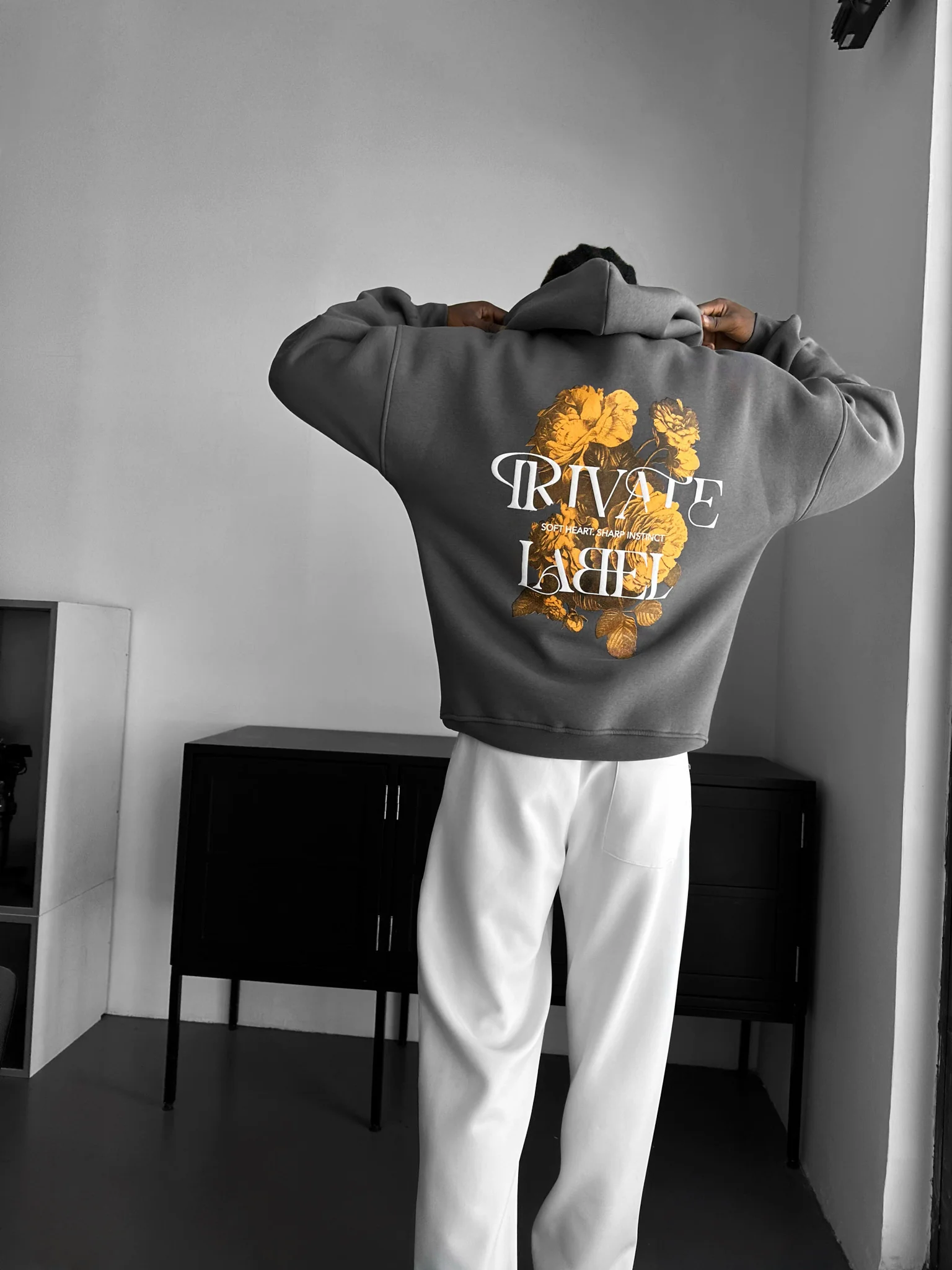 Oversize Private Label Hoodie - Anthracite - Image 3