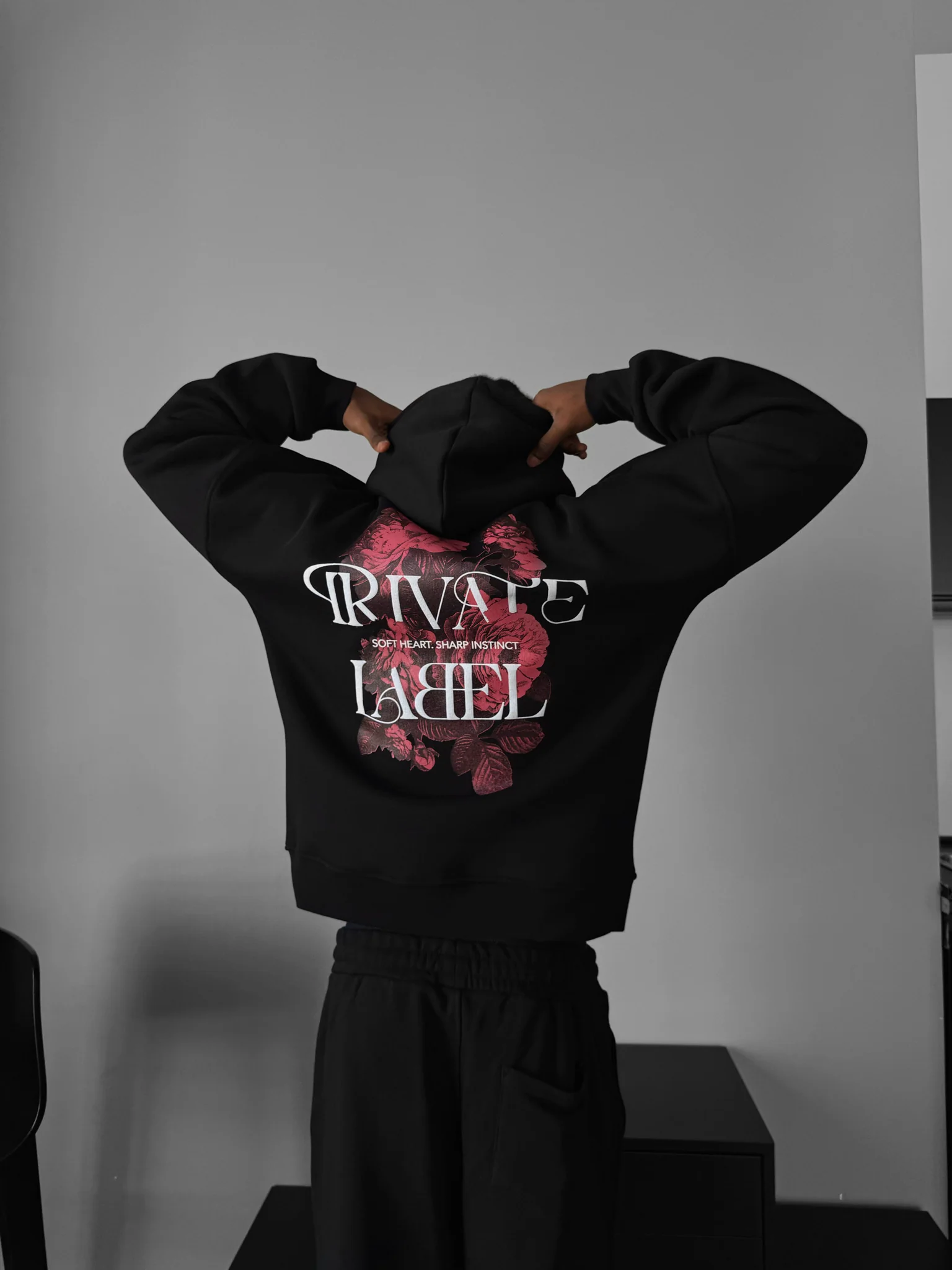 Oversize Private Label Hoodie - Black - Image 2