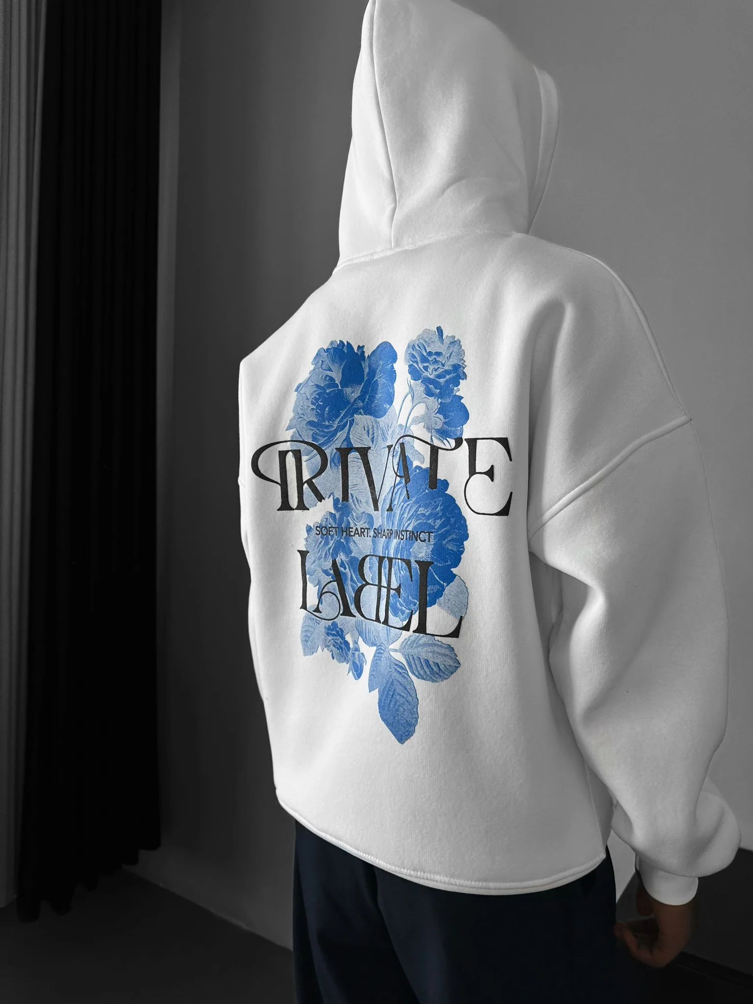Oversize Private Label Hoodie - Ecru - Image 4