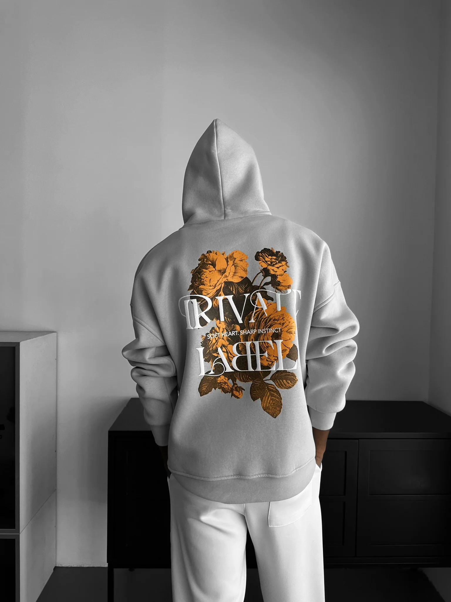 Oversize Private Label Hoodie - Grey - Image 3