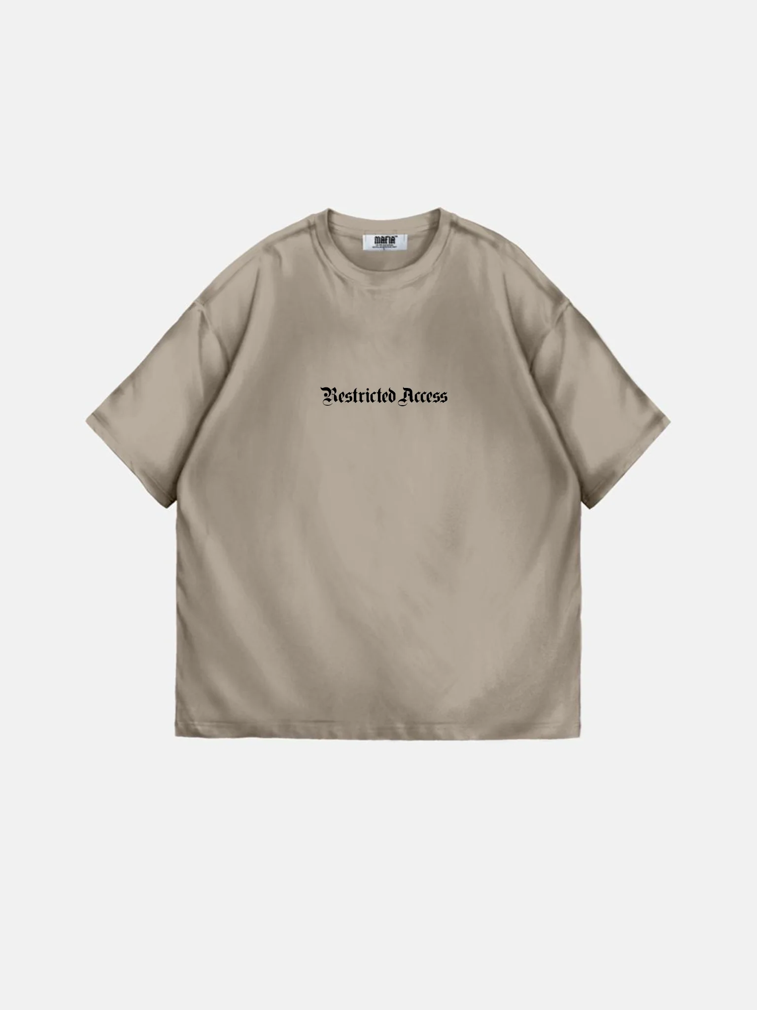 Oversize 'Restricted Access' T-Shirt - Beige - Image 2