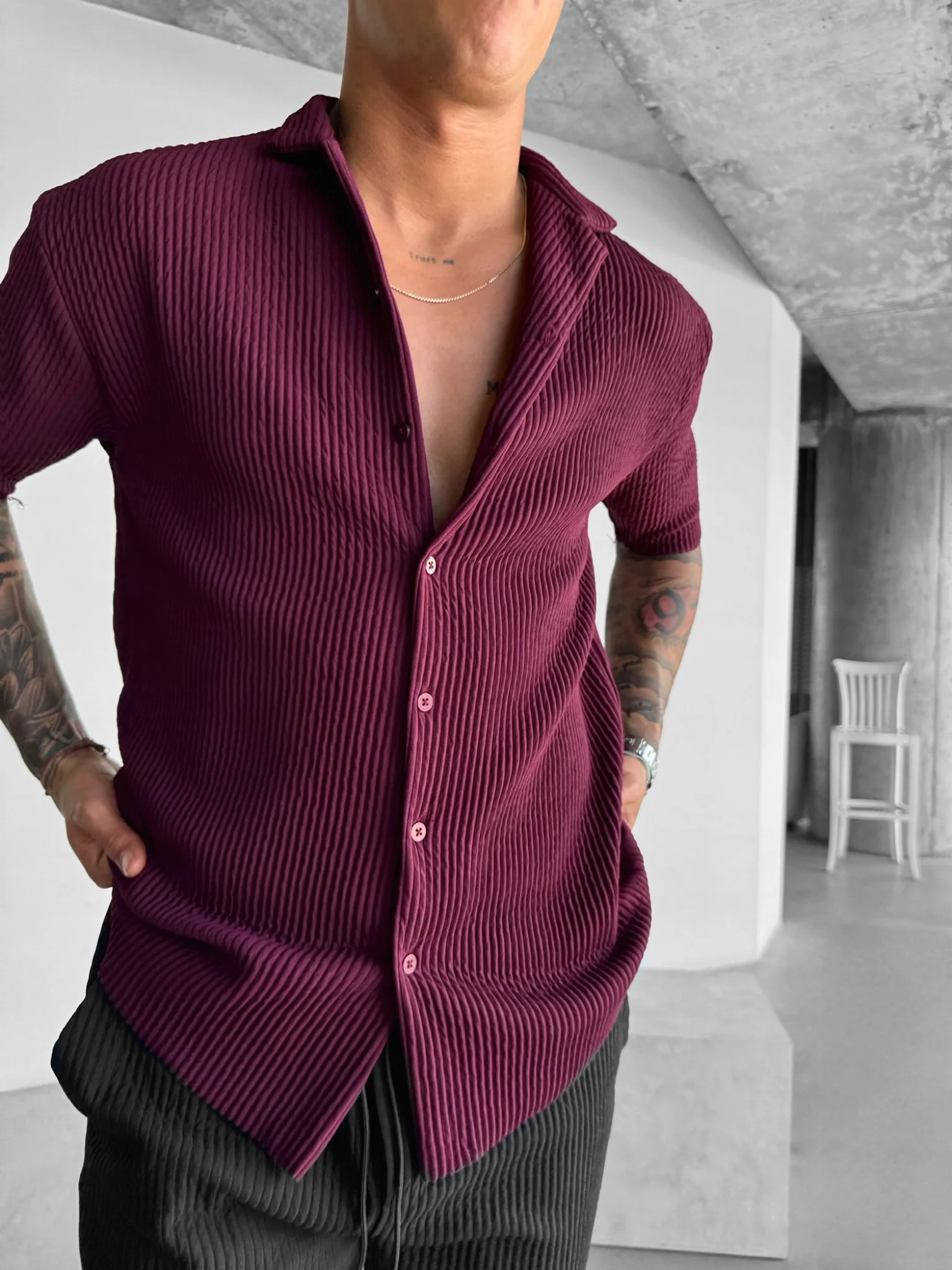 Oversize Ribbed Shirt - Port Royale
