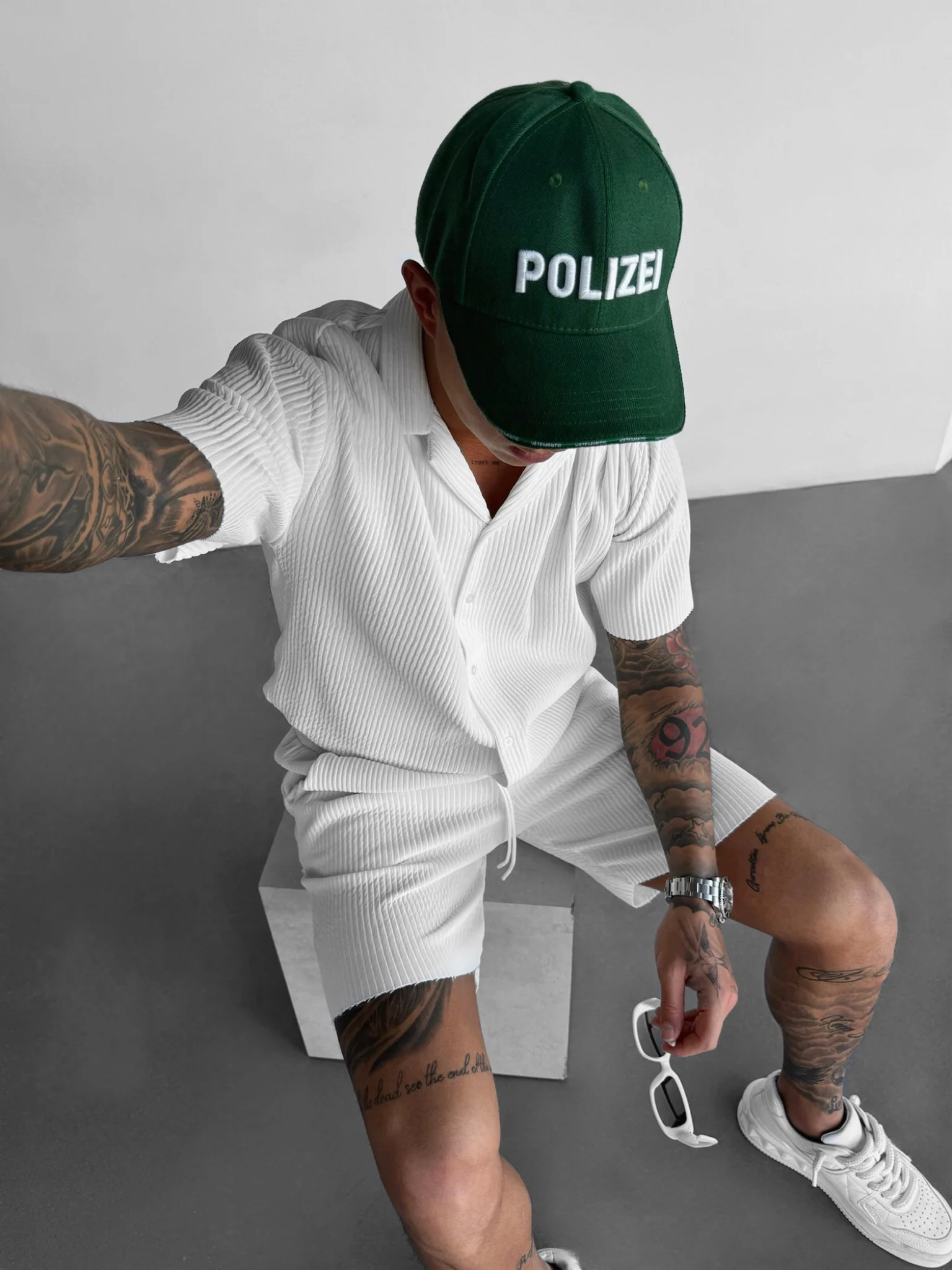 Oversize Ribbed Shirt - White - Image 4