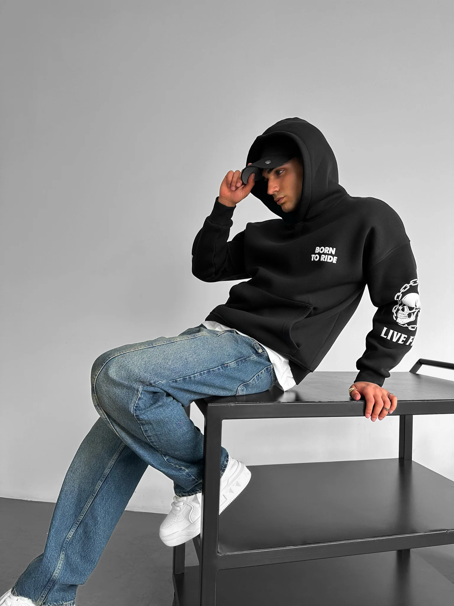 Oversize Ride to Survive Hoodie - Black - Image 5