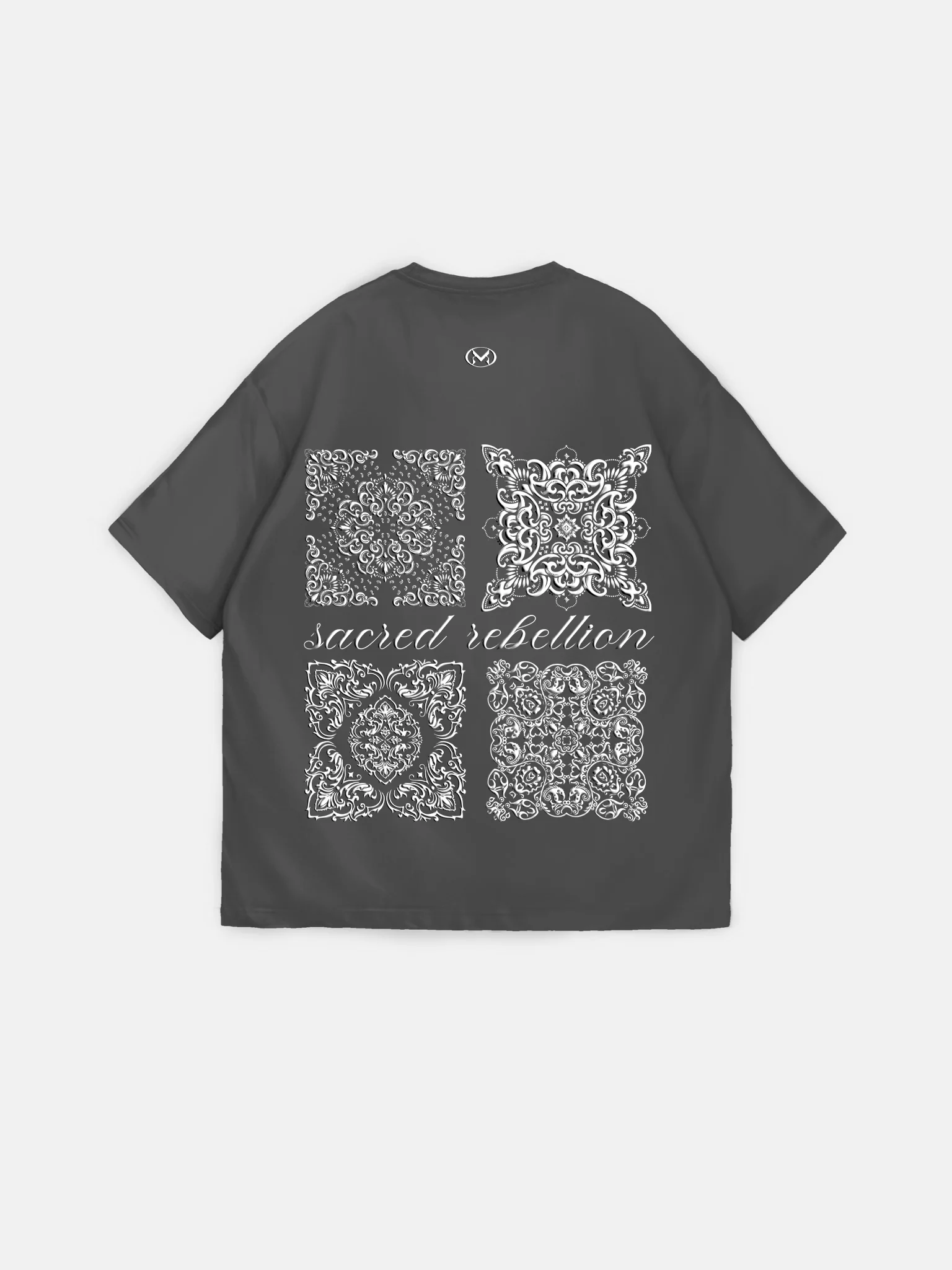 Oversize 'Sacred Rebellion' T-Shirt - Anthracite - Image 6