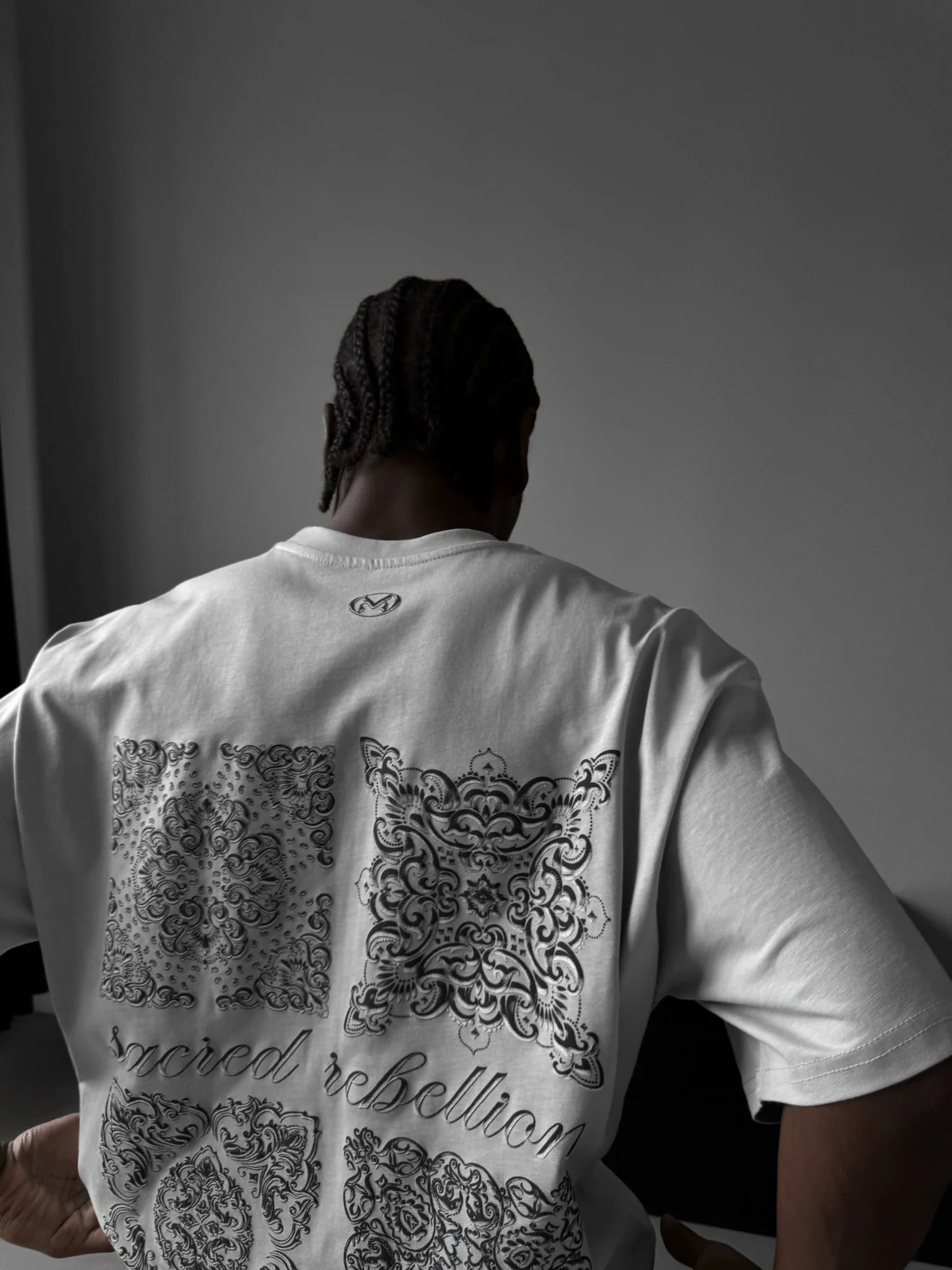 Oversize 'Sacred Rebellion' T-Shirt - Grey - Image 2