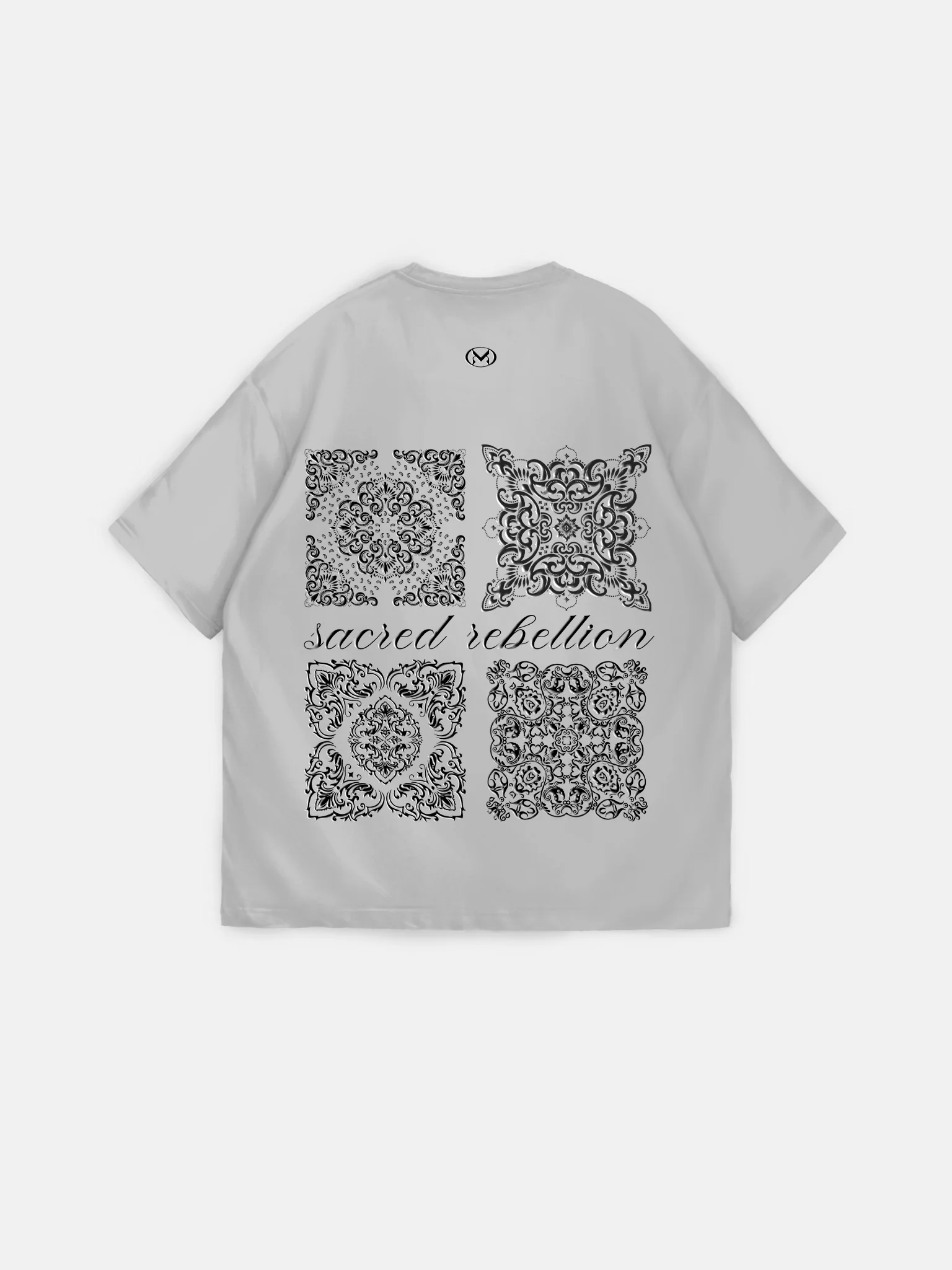 Oversize 'Sacred Rebellion' T-Shirt - Grey - Image 5