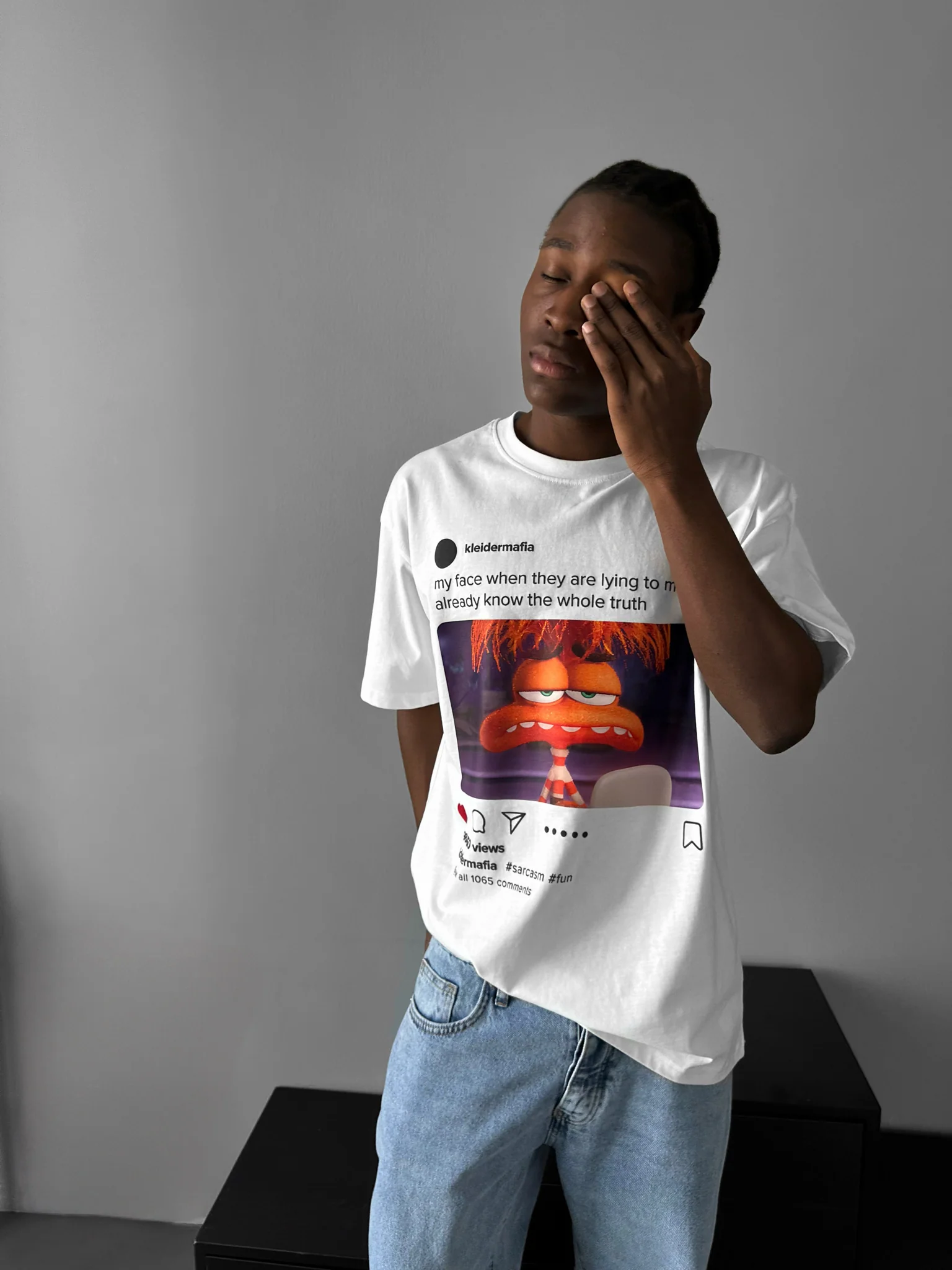 Oversize Sarcasm Post T-Shirt - Ecru - Image 2
