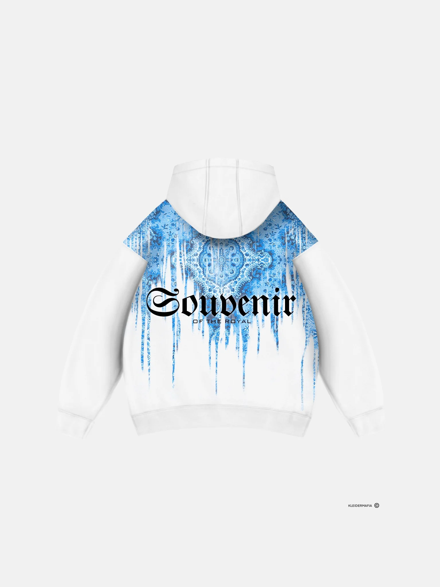 Oversize Souvenir Hoodie - White and Blue - Image 6