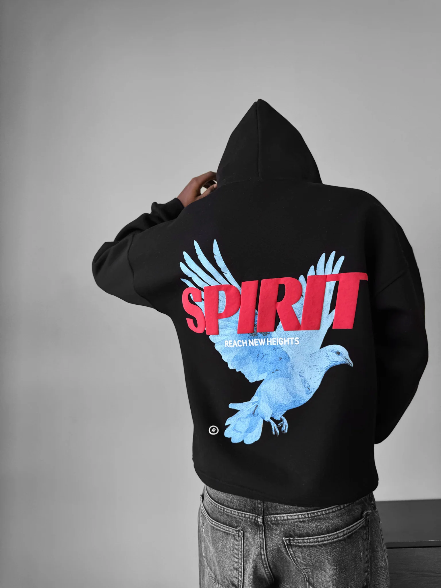 Oversize Spirit Hoodie - Black - Image 4