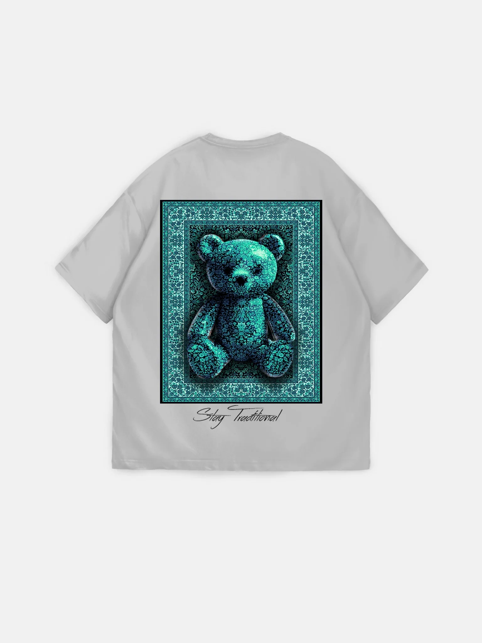 Oversize 'Stay Traditional' T-Shirt - Grey - Image 7