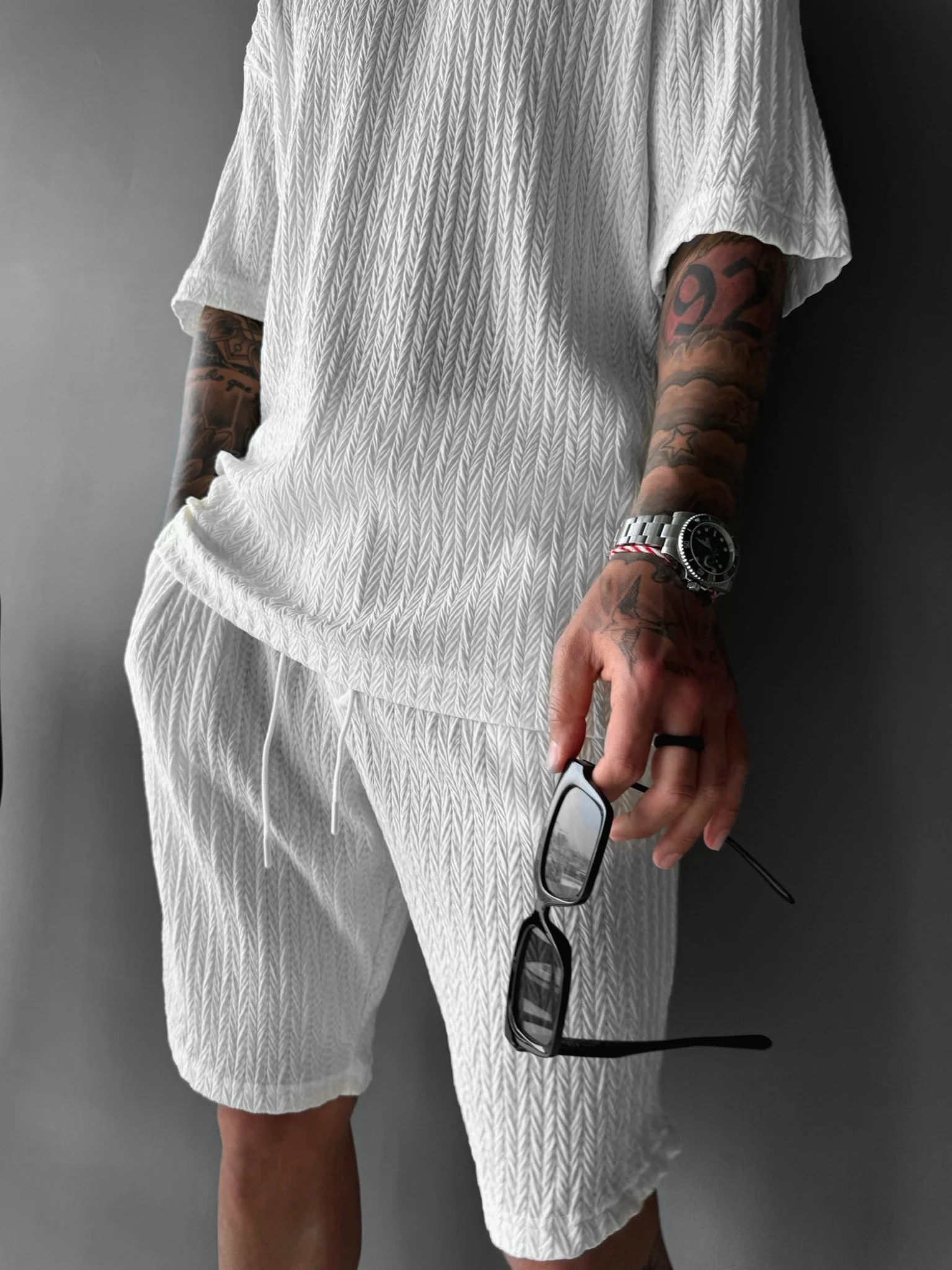 Oversize Structured T-Shirt - Ecru - Image 3