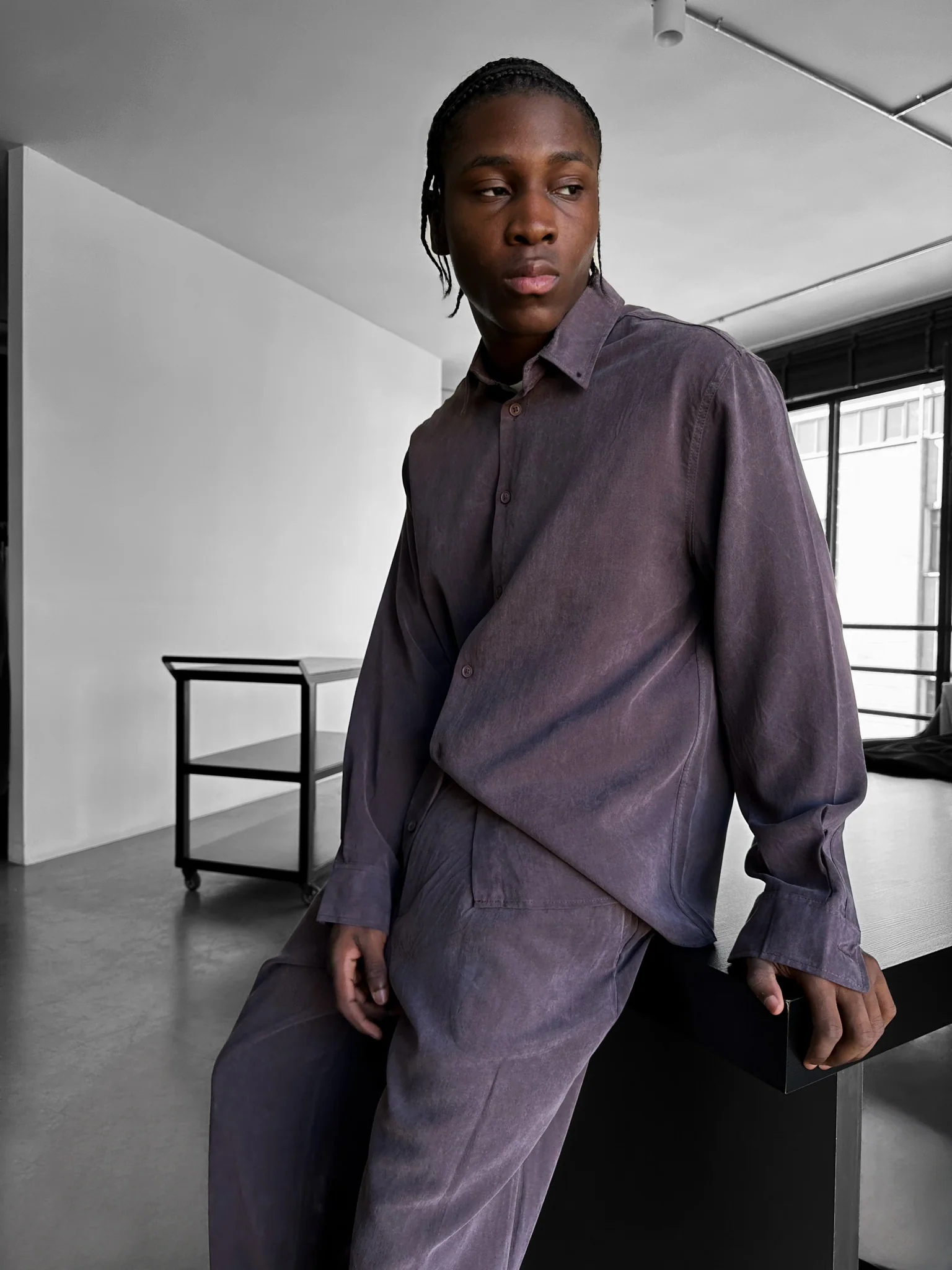 Oversize Tencel Shirt - Deauville Mauve - Image 2