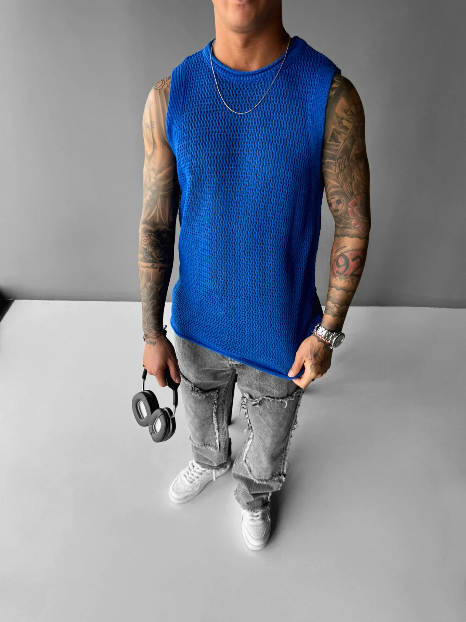 Oversize Textured Tanktop - Saks - Image 5