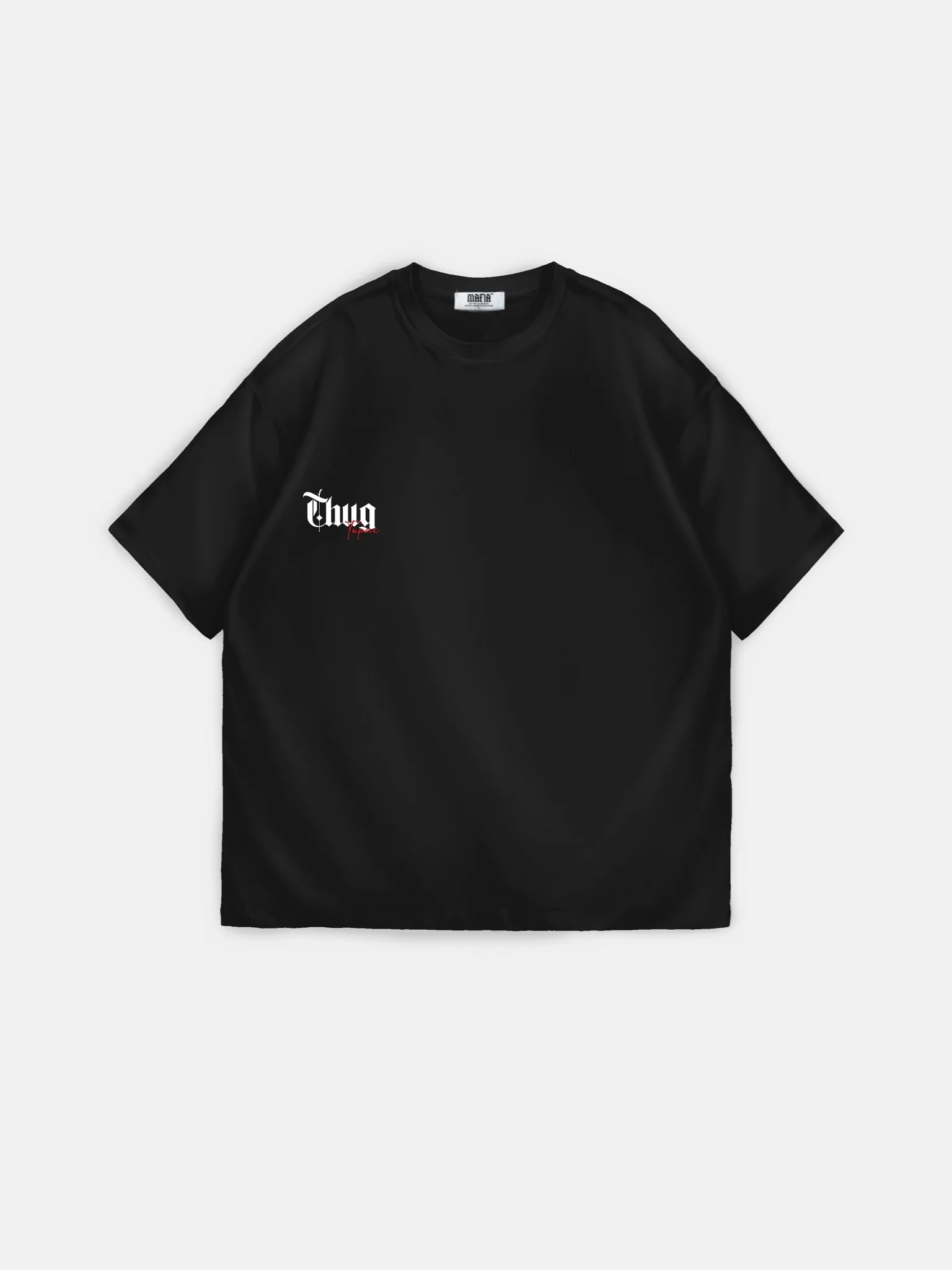 Oversize Thug Life T-shirt - Black - Image 3