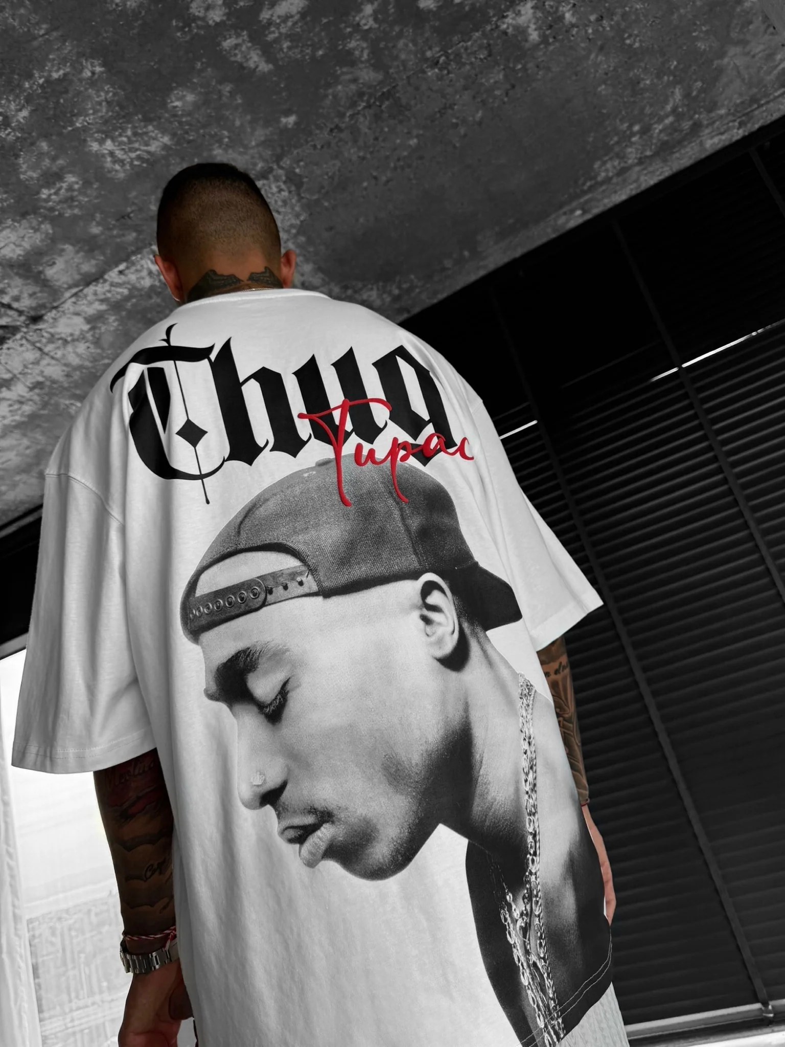 Oversize Thug Life T-shirt - Ecru